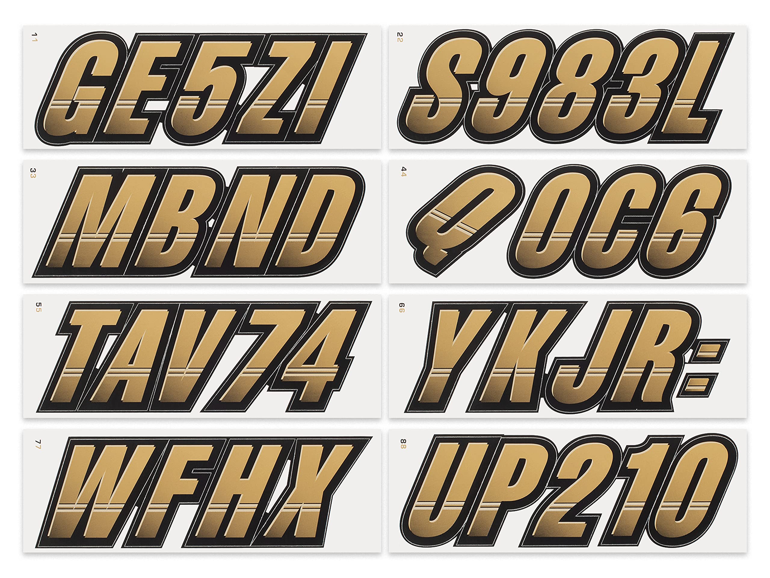 Stiffie Techtron Tan/Black 3 '' Boat & Pwc Registration Decals  Numbers Letters Stickers