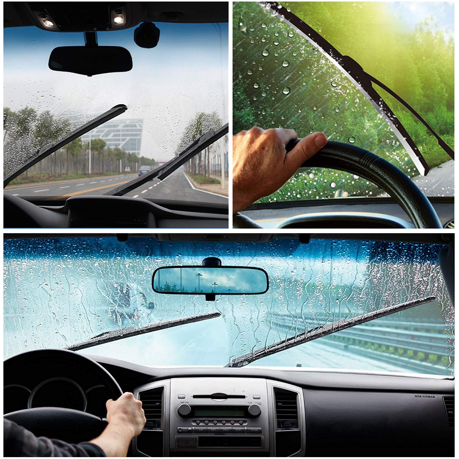 Windshield Wiper Blades Custom Fit For Toyota Highlander 2008-2019/Lexus Gx460 2012-2021 Black Car Rain Wipers Replacement For W