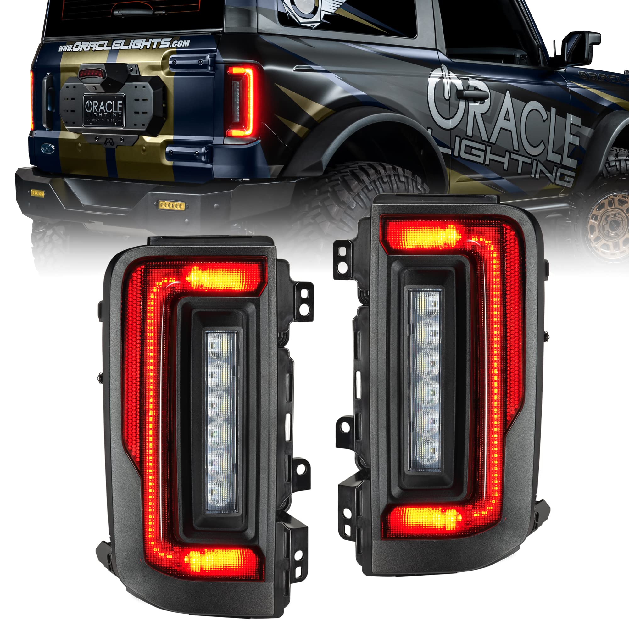 Oracle Lighting Flush Style Led Tail Lights For 2021-2024 Ford Bronco | Part 5892-504-T (Tinted Lense)