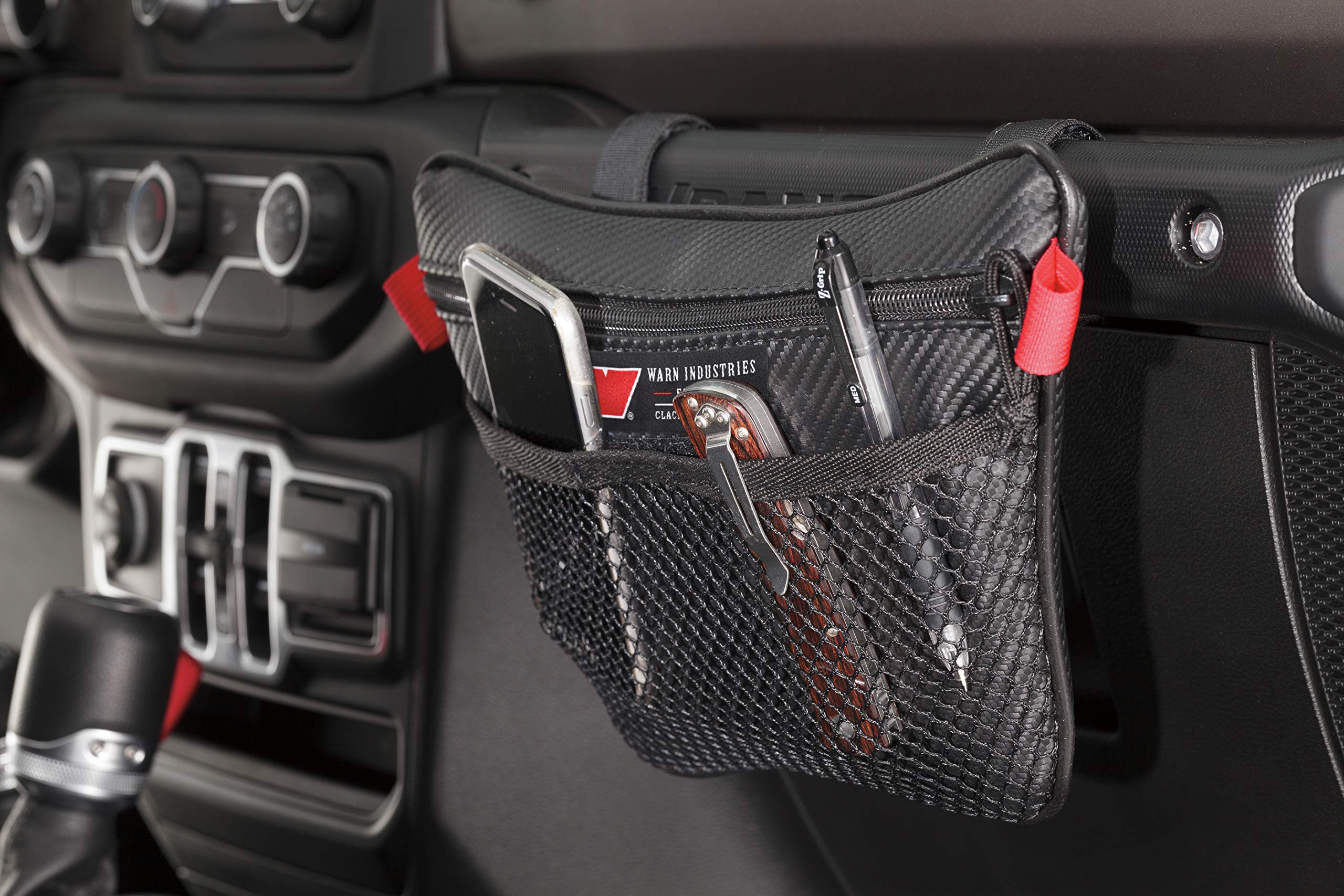 Warn 102646 Epic Trail Gear: Slim Passenger Grab Handle Storage Bag