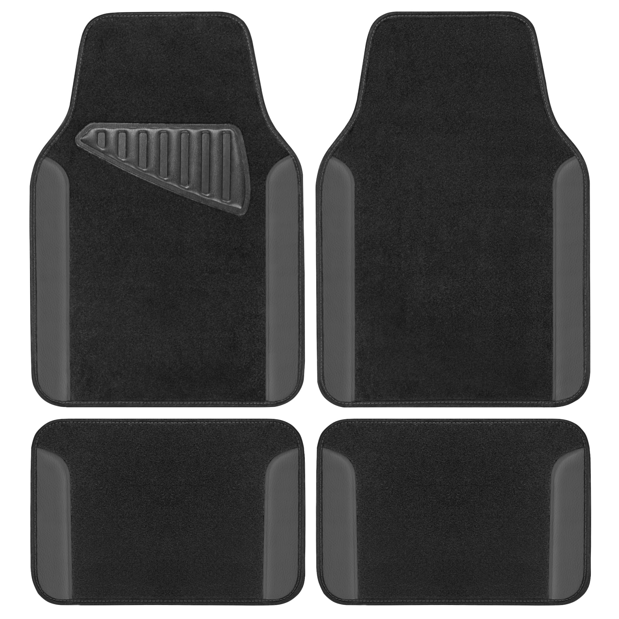 Motor Trend Waterproof Car Floor Mats Universal Fit Car Mats with Driver Heel Pad Leather Car Carpet Floor Mats for SUV Van Seda