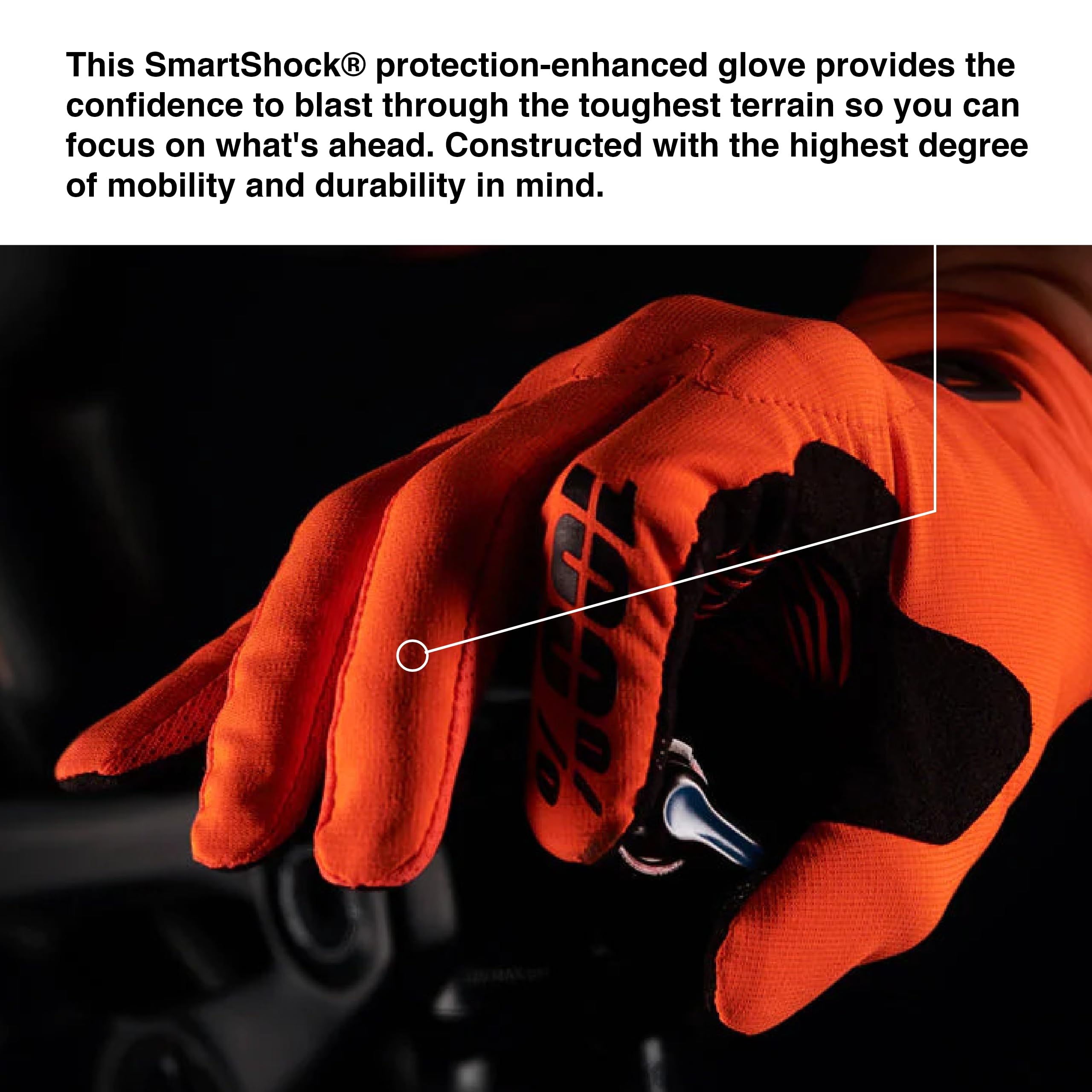 100% Cognito D30 Protection Enhanced Motocross Gloves - Mx, Dirt Bike & Powersport Riding Gear With Extra Knuckle Gaurds