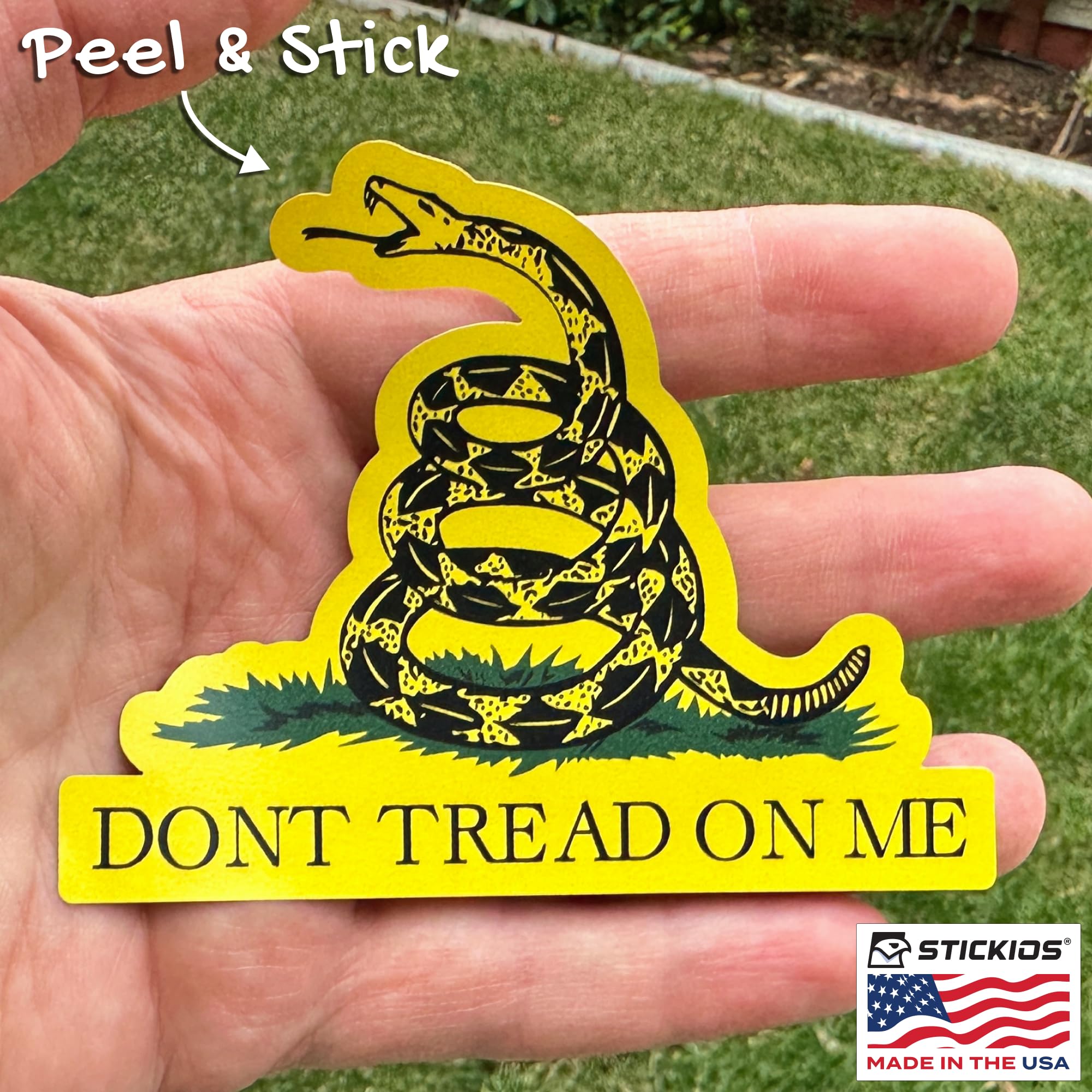 Stickios Dont Tread On Me Stickers for Cars - Gadsden American Flag Rattlesnake Vinyl Stickers (x2) - Don't Tread On Me Decals f