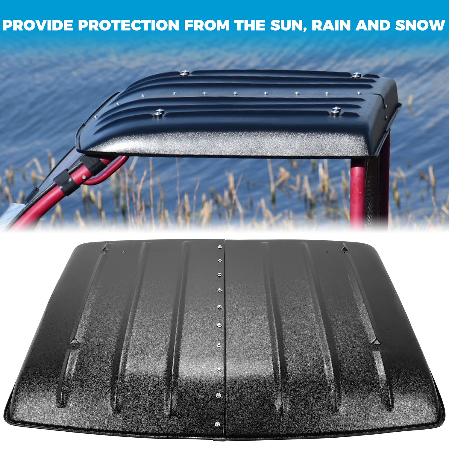 Ecotric Hard Top Compatible With 2005-2024 Kawasaki Mule 600 610 4X4 Se Xc Sx Roof Protector Replace For Kaf600-005B