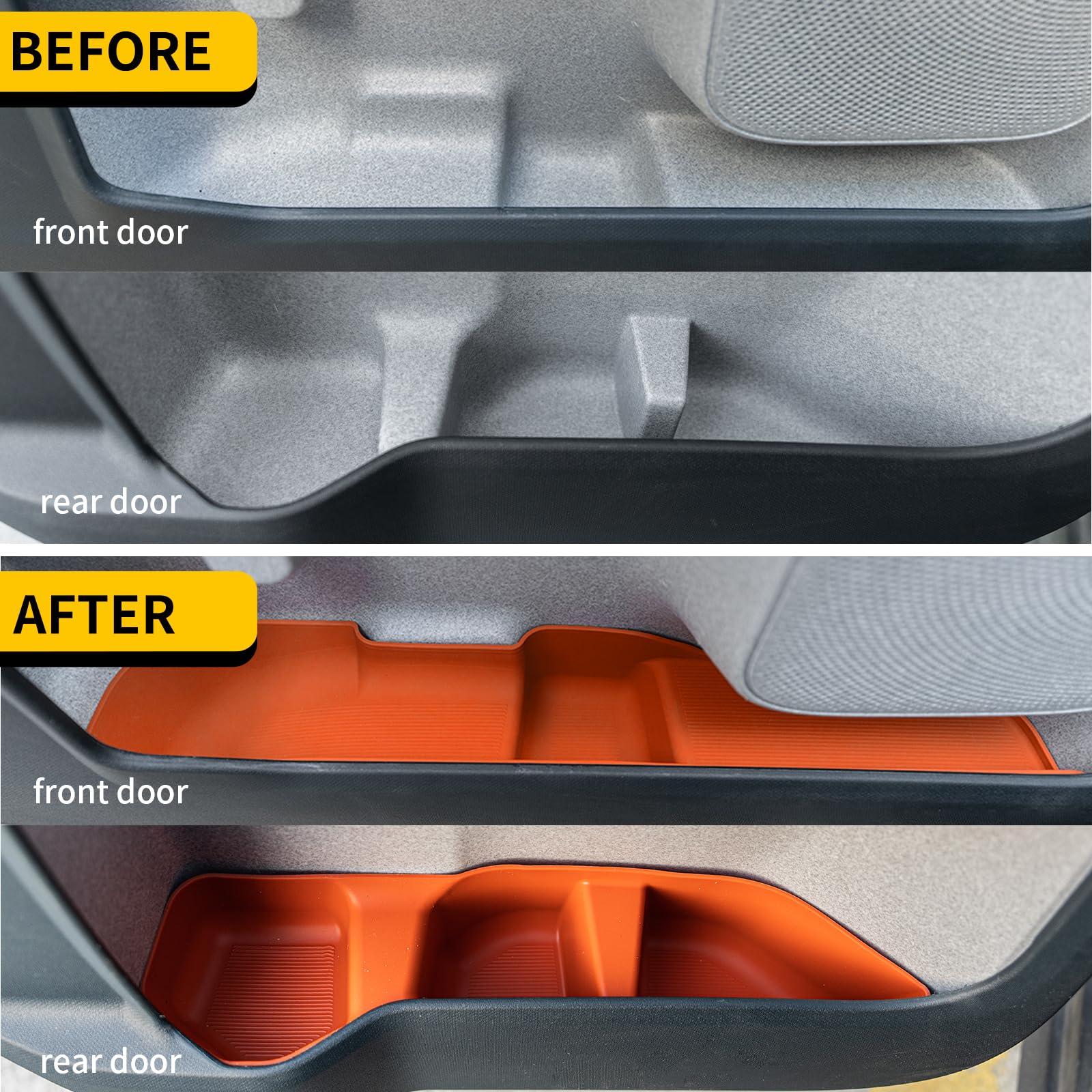 Maxzina Door Side Storage Tray Compatible with 2022-2025 Ford Maverick Side Door Storage Box Door Organizer Phone Pocket Silicon