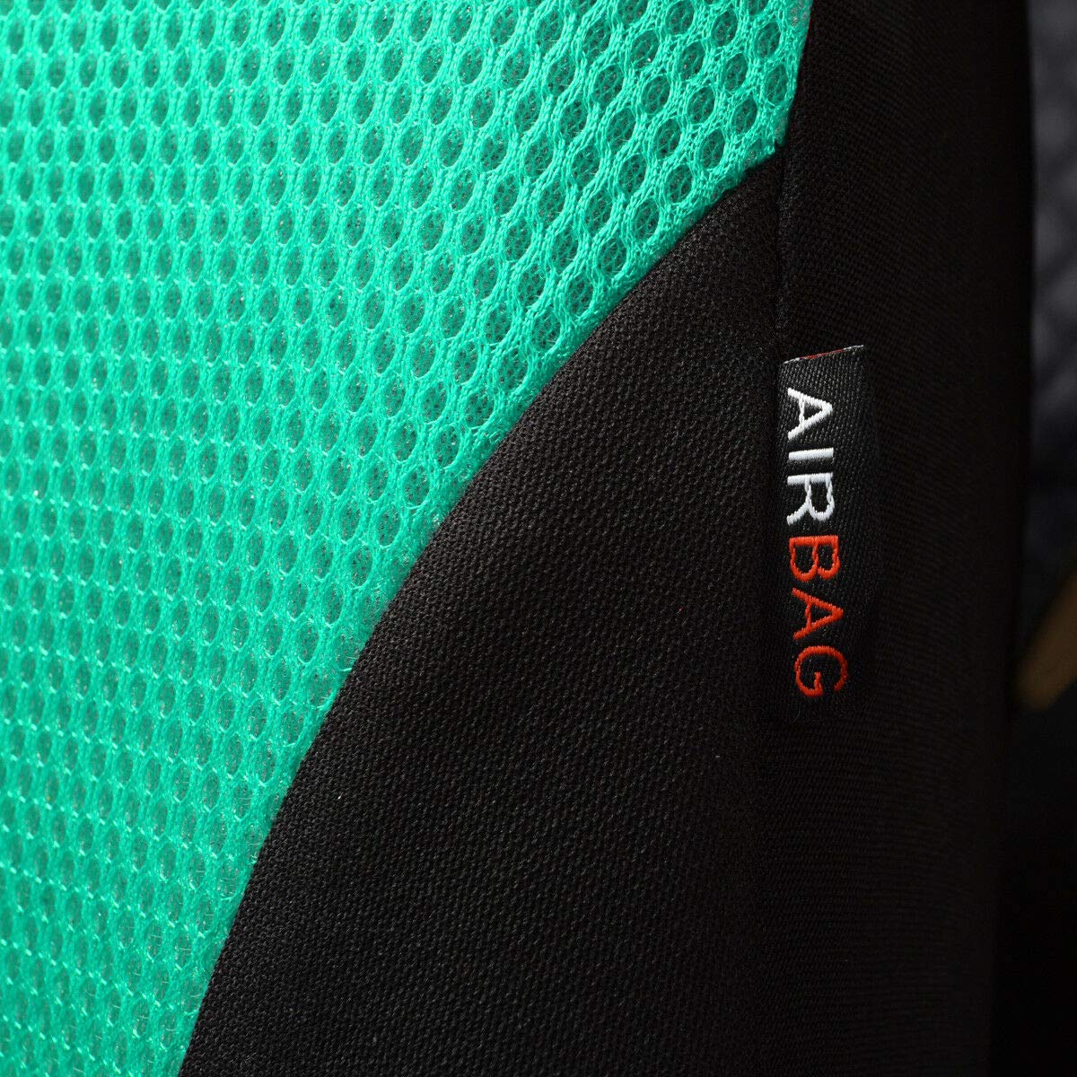 Flying Banner Car Seat Covers 2 Front Seats Mesh Fabric Splicing Polyester Cover Black With Green Color