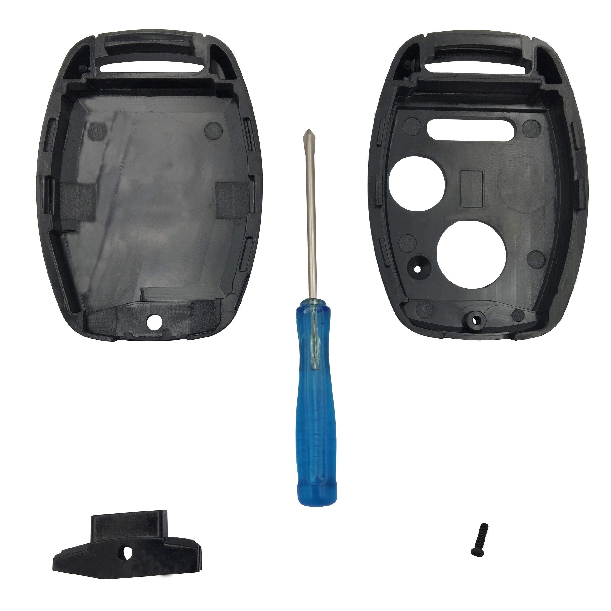 Binowen Replacement For 3 Buttons Keyless Entry Remote Honda Key Fob Shell With Screwdriver Fit Forhonda Accord/Civic/Cr-V/Fit/O