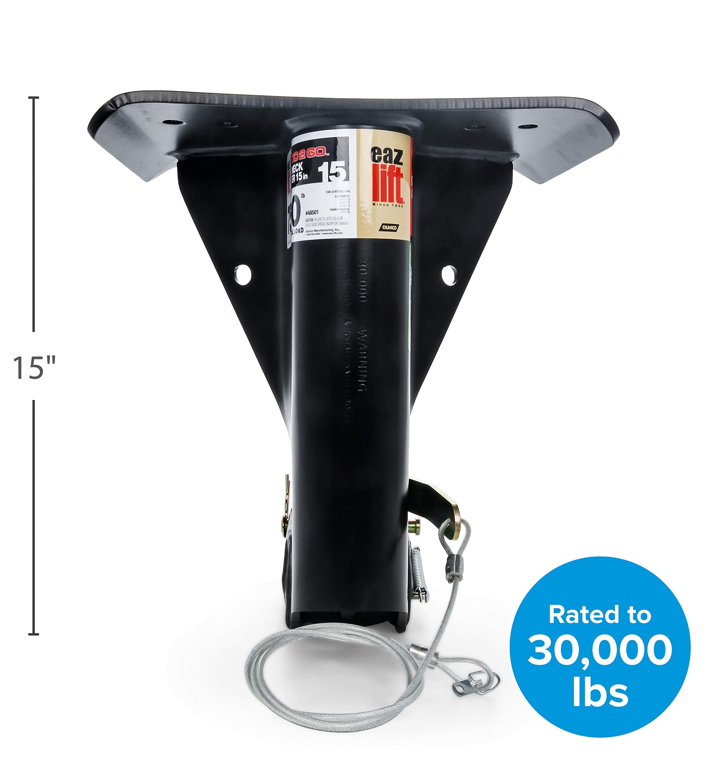 Eaz-Lift 5Th Wheel Gooseneck Adapter, 30,000Lb Tow Rating (7,500Lb Vertical Load), 15 Inches (48501)