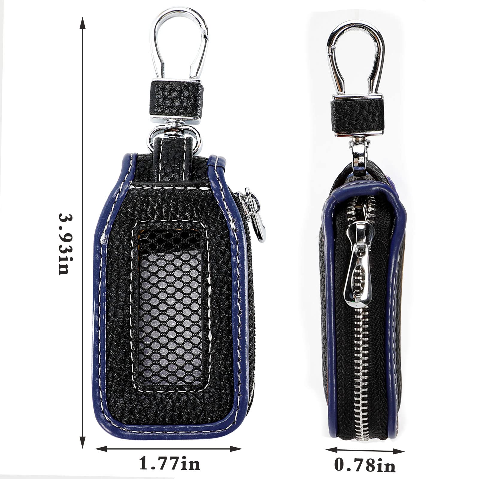 Syihah 2 Pieces Leather Car Key Chain Case Holder Car Key Case Key Fob Protector Car Key Fob Cover Case (Violet)