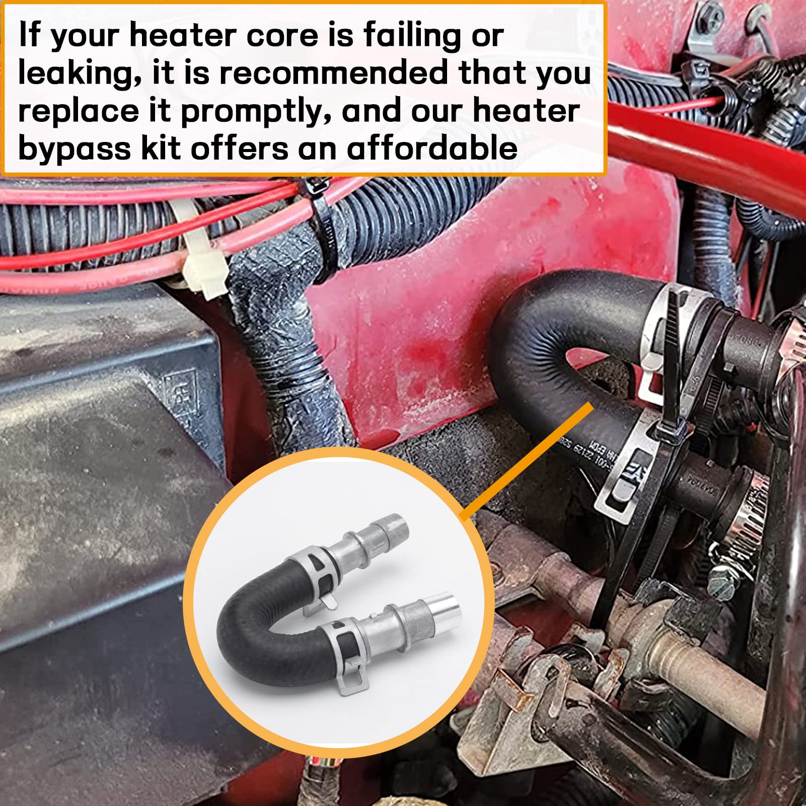 626-001 Engine Heater Core Bypass Kit Engine Heater Core Bypass Kit With 5/8' & 3/4' Hose Fit For Most Common Heater Hoses