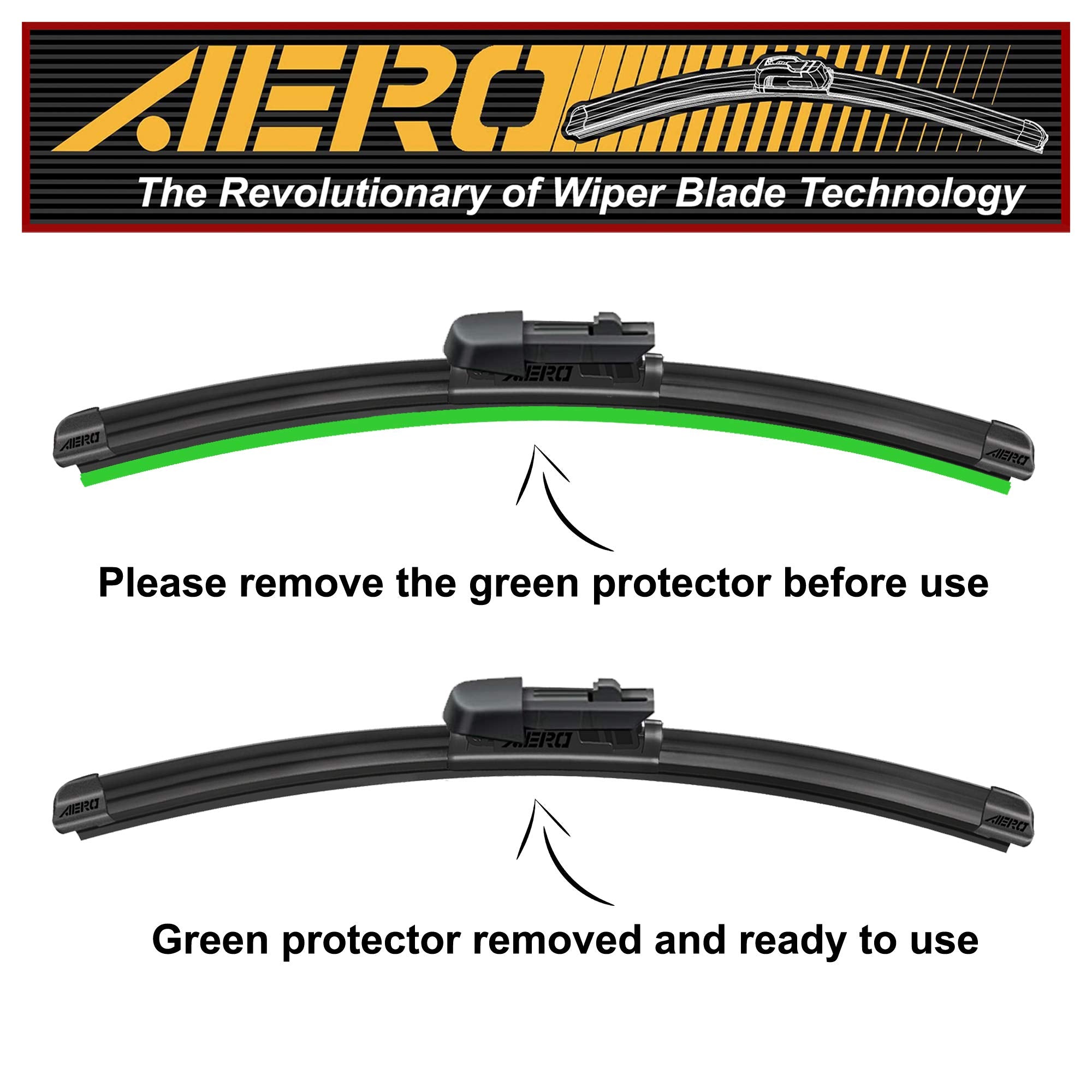 Aero Avenger 26''+18'' Premium All-Season Windshield Wiper Blades With Extra Rubber Refills Oem Replacement For Subaru Outback &