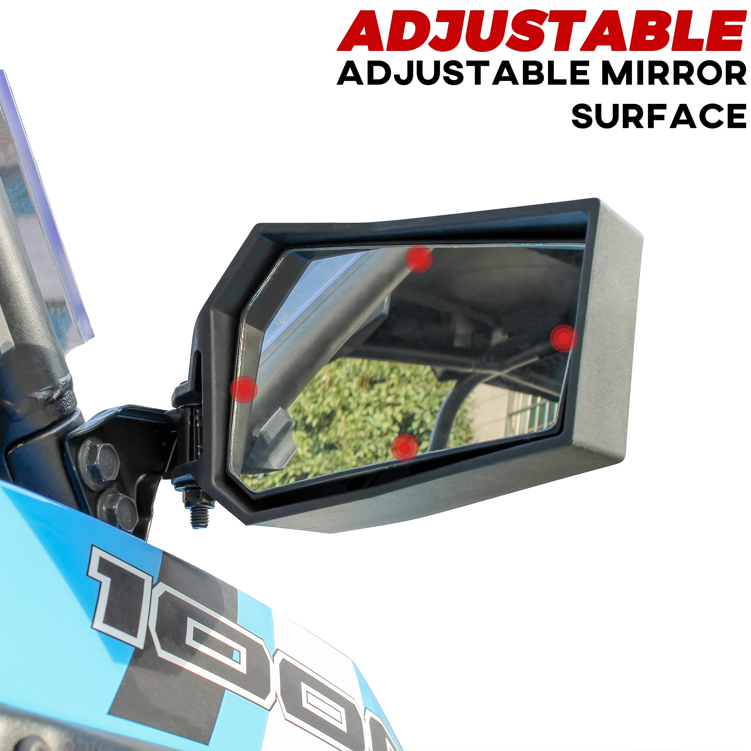 Sautvs Center Convex Rearview Mirror And Adjustable Folding Side Rear View Mirrors Kit For Polaris Rzr Xp Xp4 1000 Turbo S 4 1000 900 2014-2023 Accessories (Replace #2881198, #2881540)