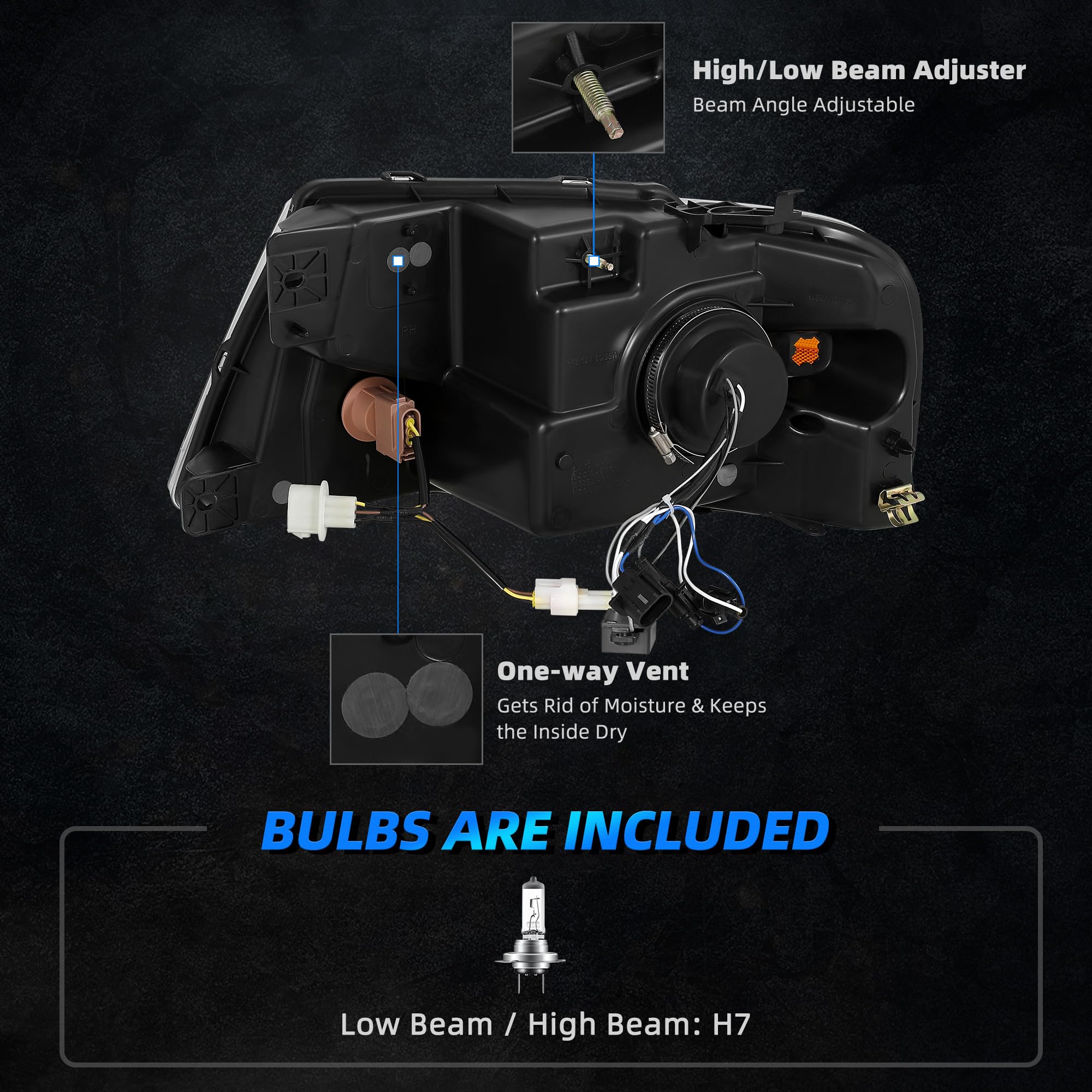 Autosaver88 Led Drl Headlights Assembly Compatible With 2004-2008 04-08 Ford F150 Headlamp Replacement Pair Chrome Housing (Not