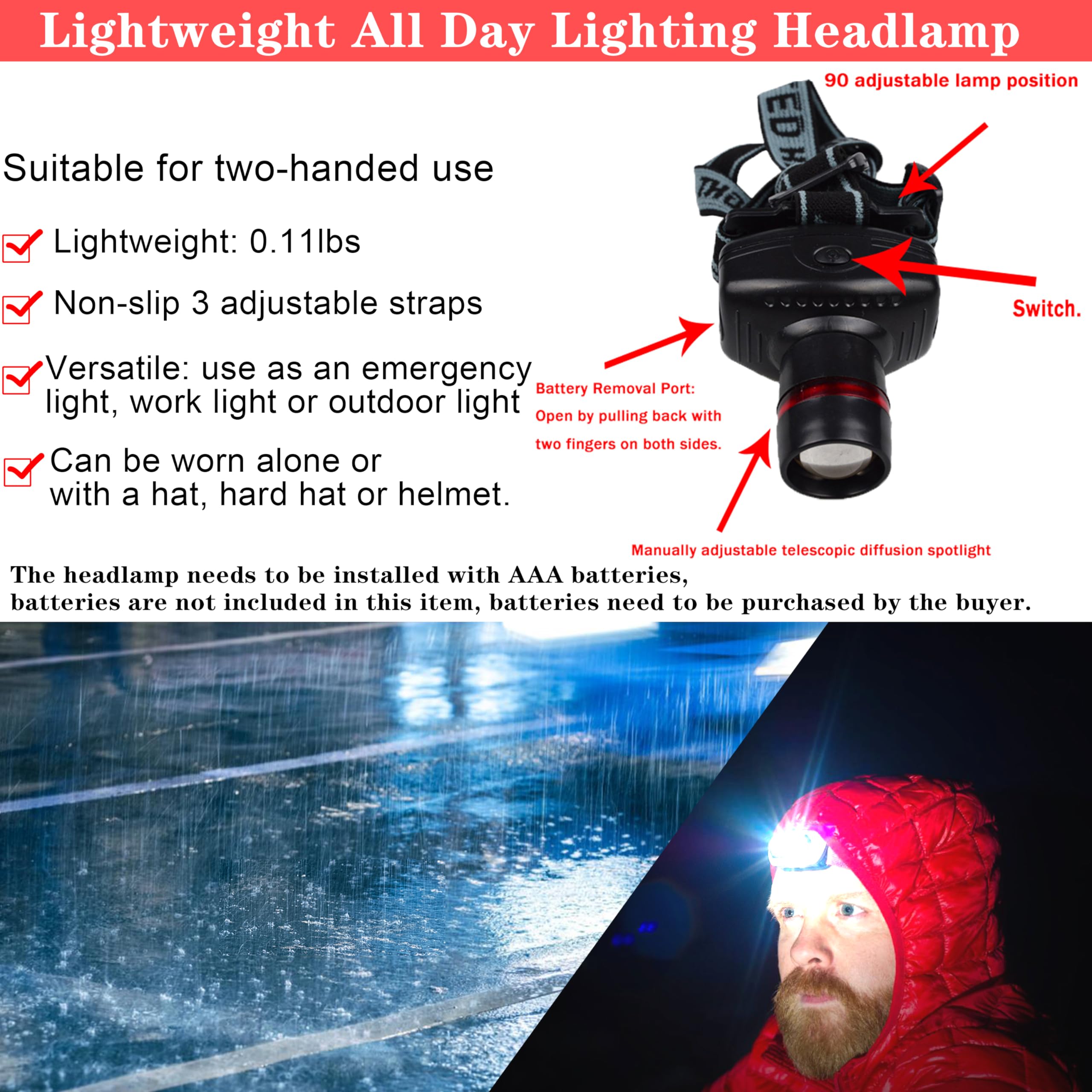 Lianxin Car Roadside Emergency Kit, With Jumper Cables Automotive Kit,Car Safety Roadside Assistance Kit Headlamp,Tow Straps, Sa