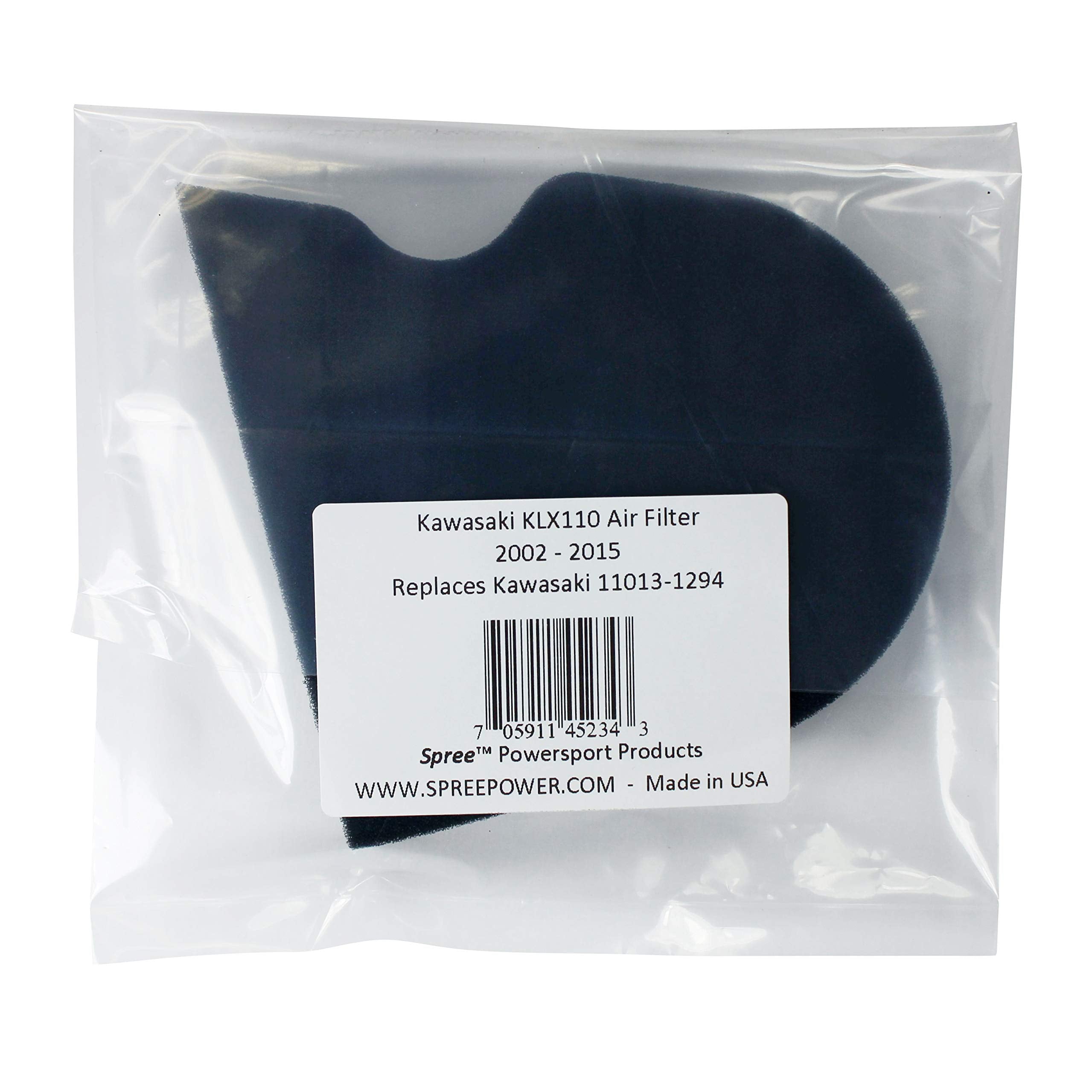 Spree Compatible Replacement For Kawasaki Klx110 Klx 110 Air Filter (2002-2015)