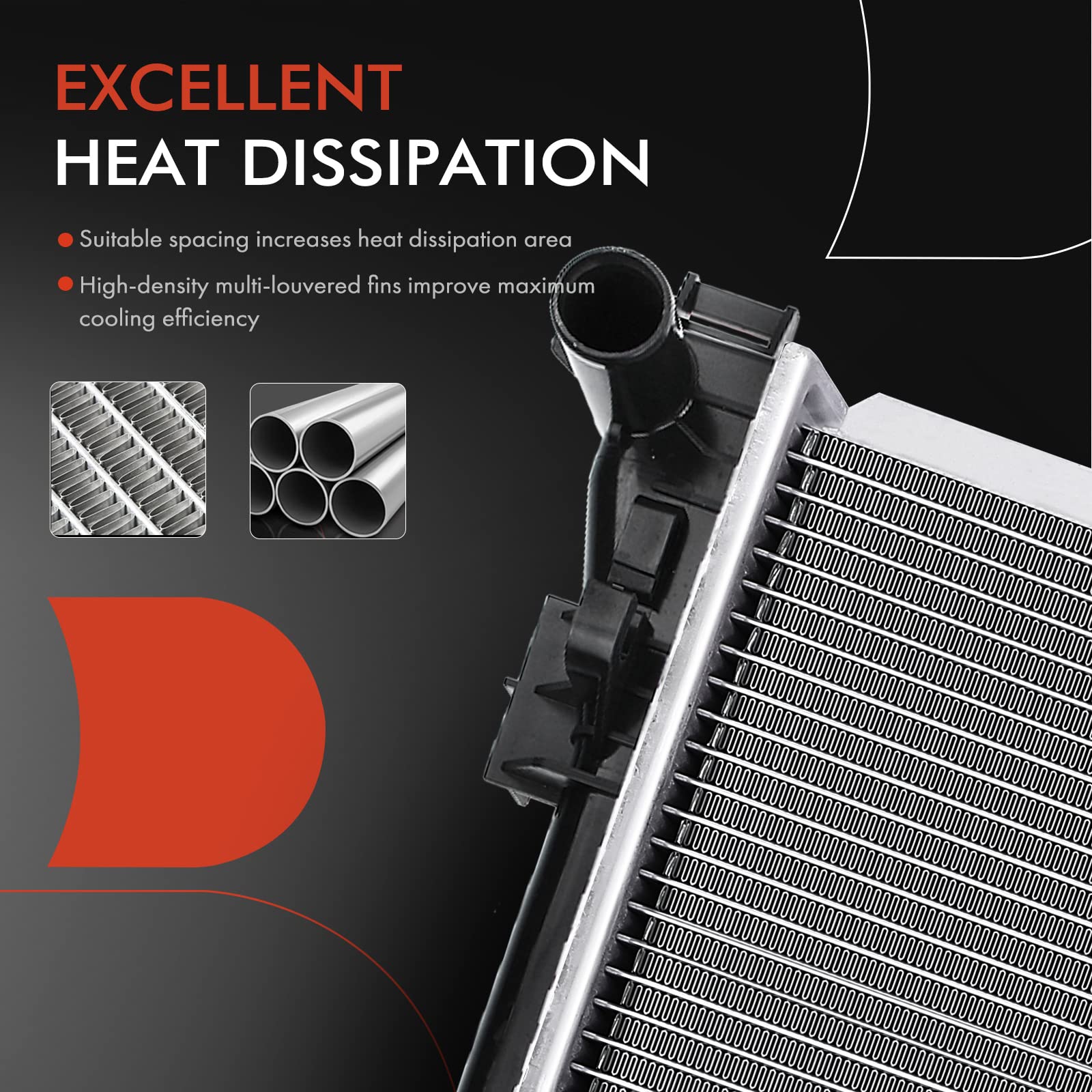 A-Premium Engine Coolant Radiator Assembly Compatible With Dodge Grand Caravan 2008-2020 & Chrysler Town & Country 2008-2016 & Ram C/V 2012-2015 & Vw Routan 2009-2014