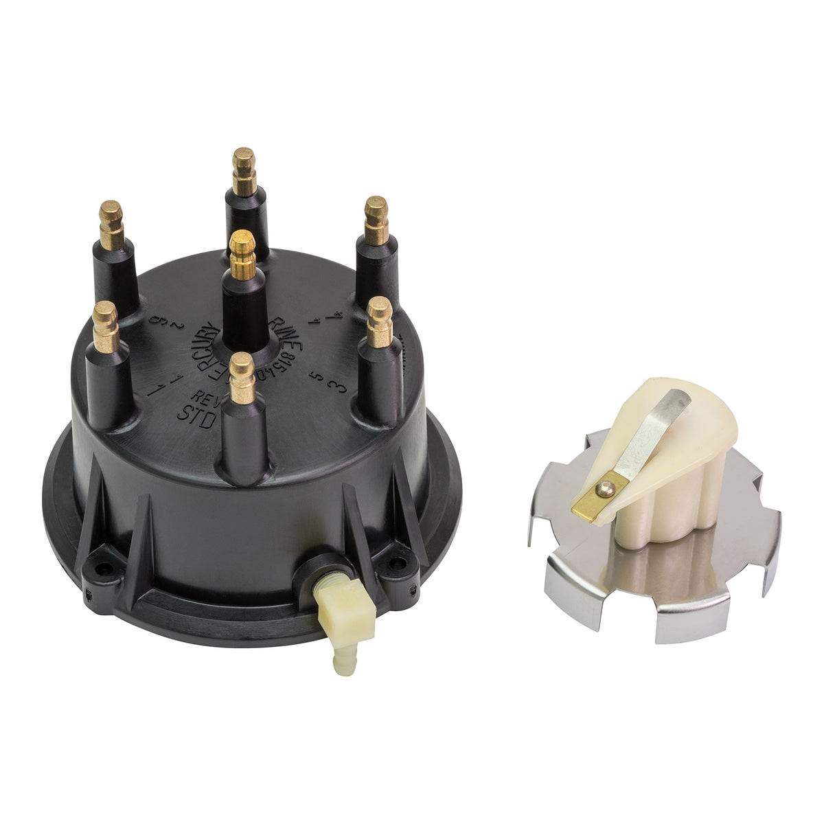 Quicksilver 815407Q5 Distributor Cap Kit For Marinized V-6 Engines By General Motors With Thunderbolt Iv And V Hei Ignition Syst
