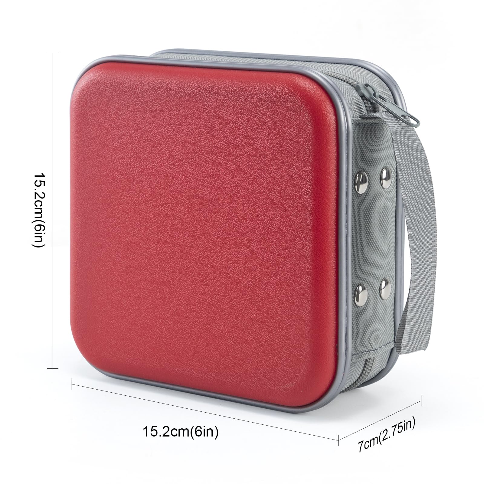 Uentip Cd Case For Car,48 Capacity Dvd Case Portable Zipper Cd Case Holder Large Storage Cd Wallet Cd Organizer Home Travel (Red