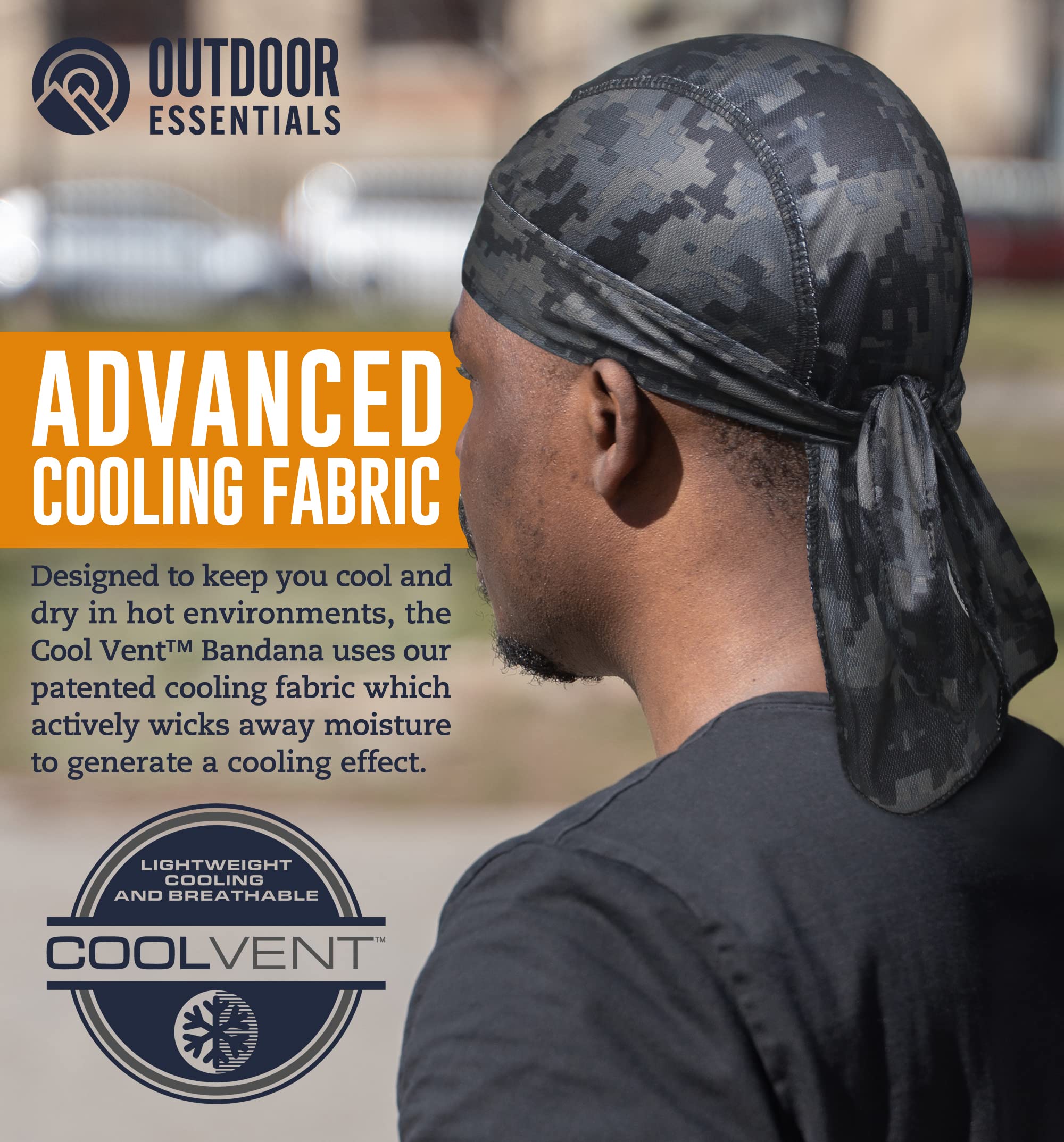 Outdooressentials Cooling Helmet Liner - Motorcycle Headwraps For Men - Do Rag Bandanas For Men - Bandana Skull Cap Biker Cap