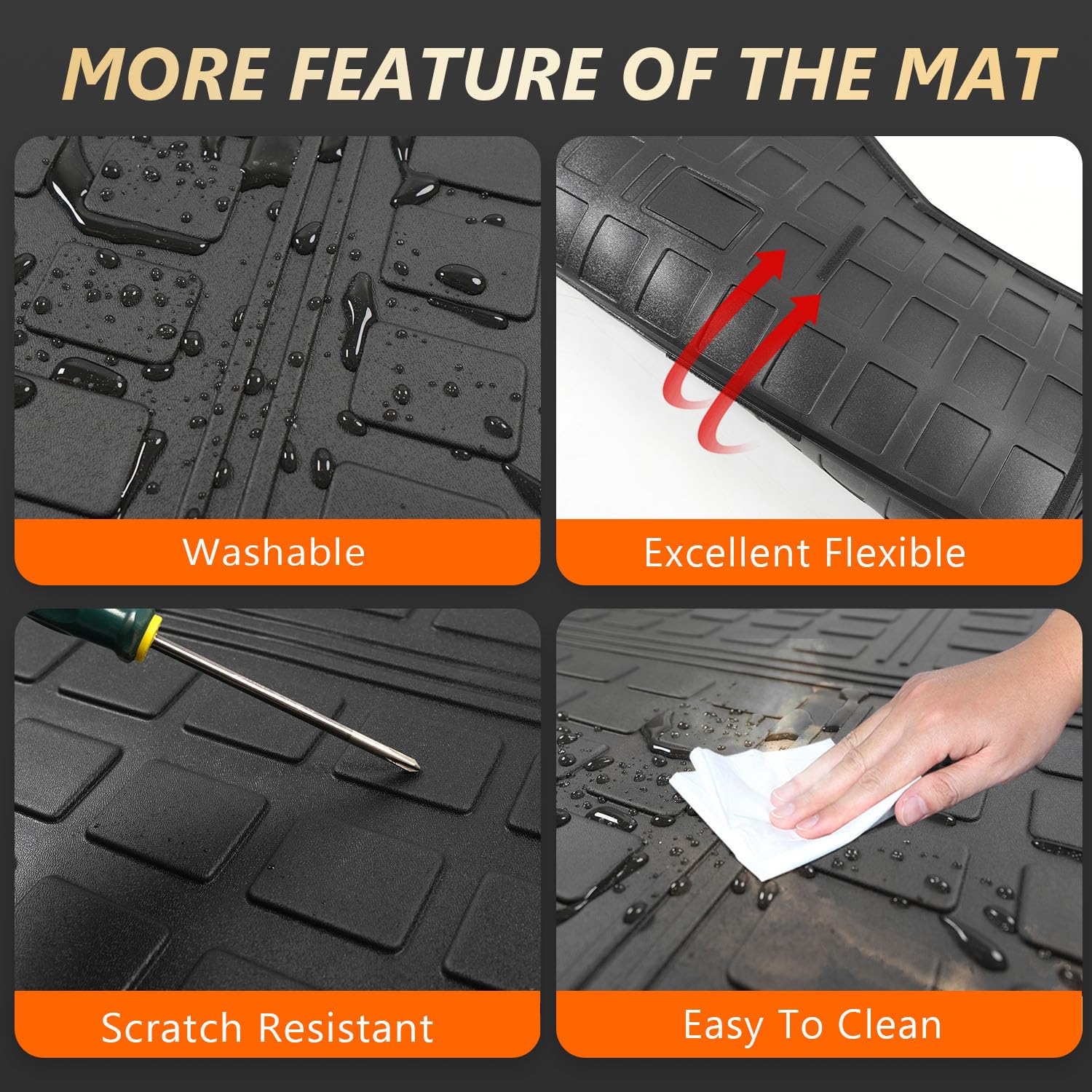 Powoq Cargo Liner Compatible With 2021 2022 2023 Santa Fe Trunk Mat Cargo Mat All Weather Tpe Backrest Liner Replacement For 2021 2022 2023 Santa Fe Accessories (Compatible With 21-23 Santa Fe)