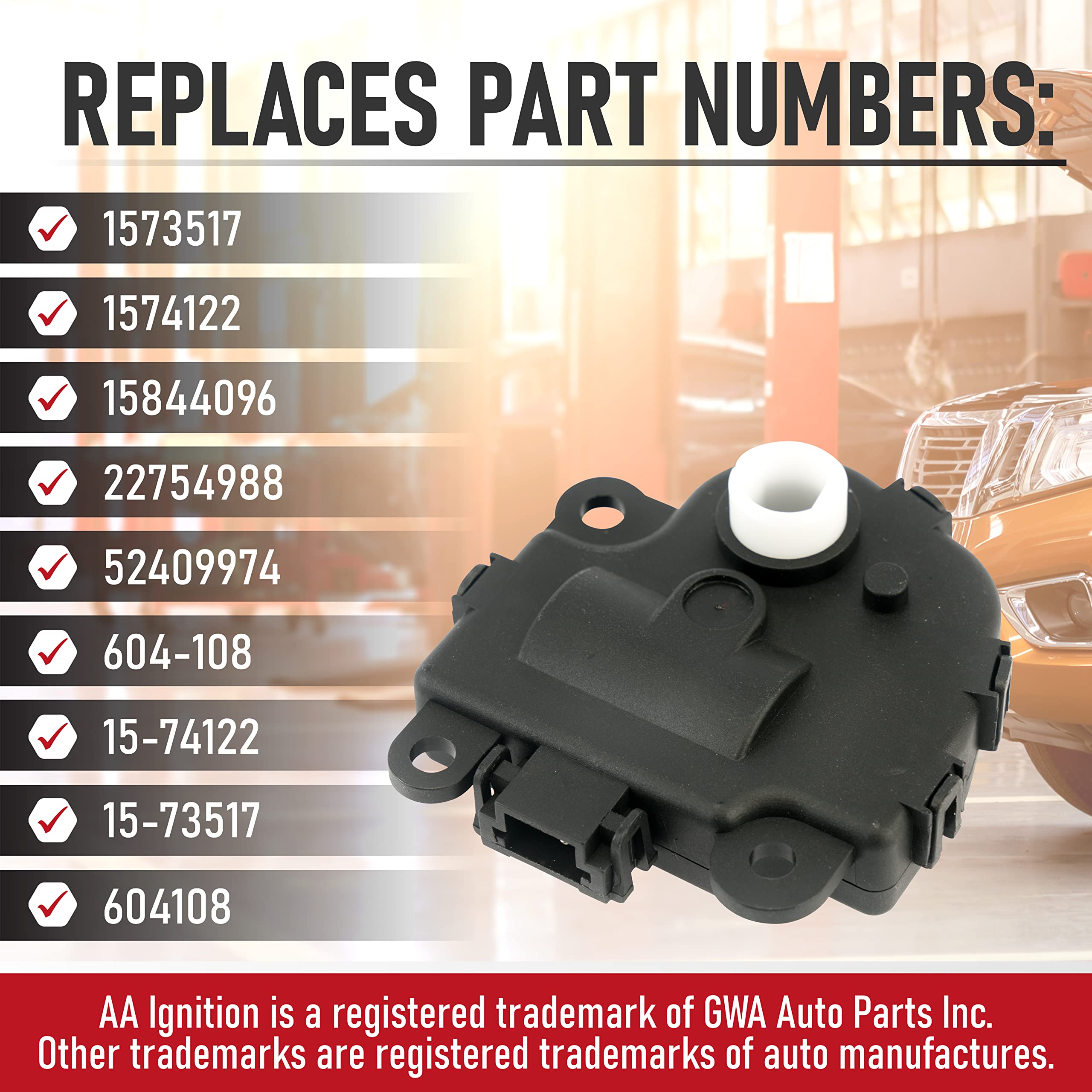 Hvac Air Blend Door Actuator Heater - Compatible With Chevrolet Impala 2004-2013 Vehicles - 1573517, 1574122, 15844096, 22754988