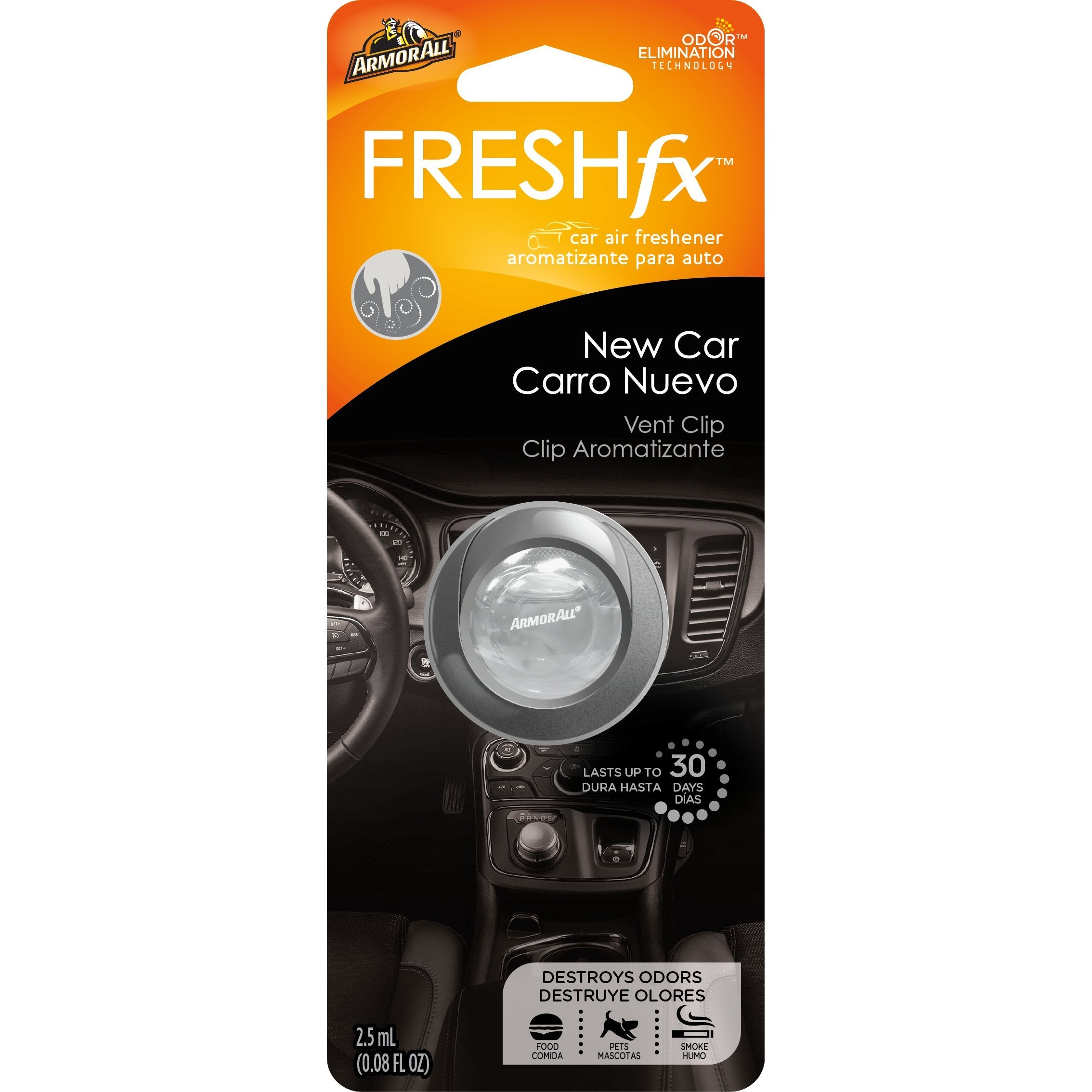 Armor All FRESH fx Car Air Freshener Vent Clip - New Car Scent (0.08 fluid ounces)