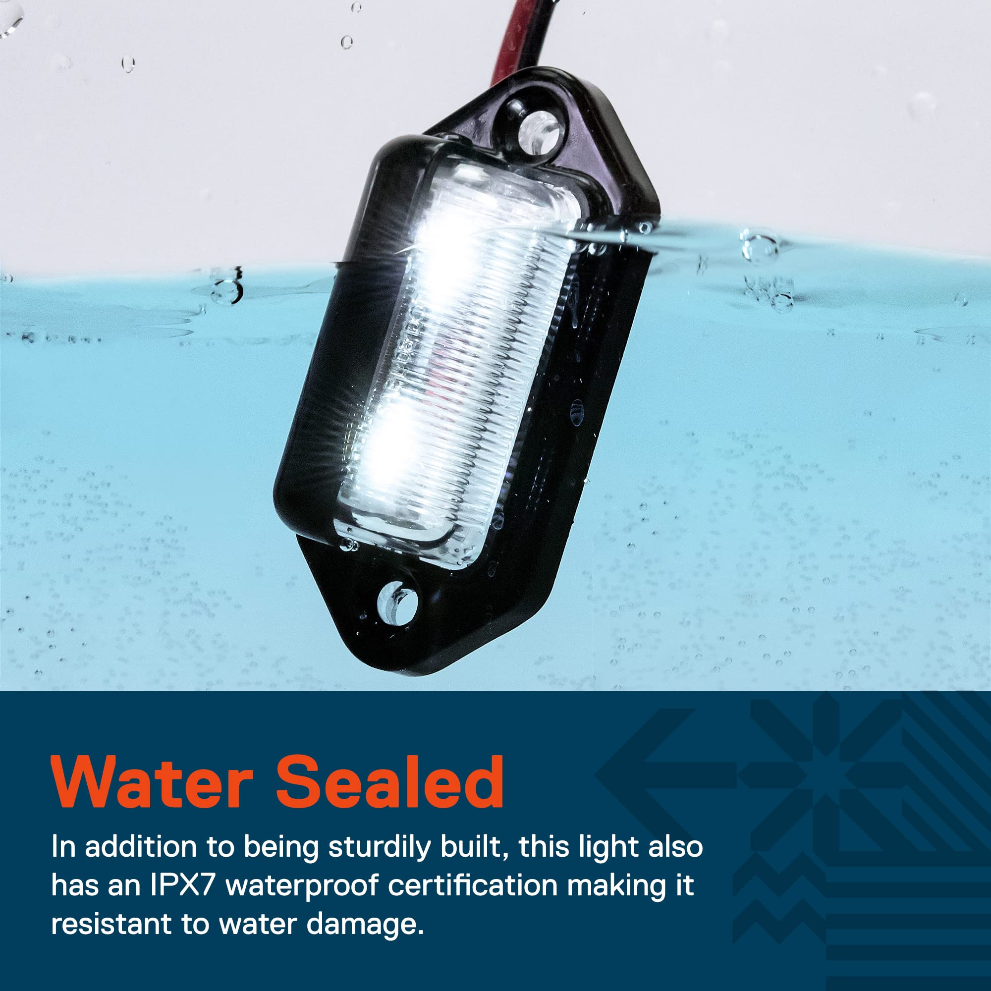 True Mods 1Pc Trailer Led License Plate Light [Dot Fmvss 108] [Sae L] [Black-Finish] [Surface Mount] [Waterproof] [12V Dc] Court