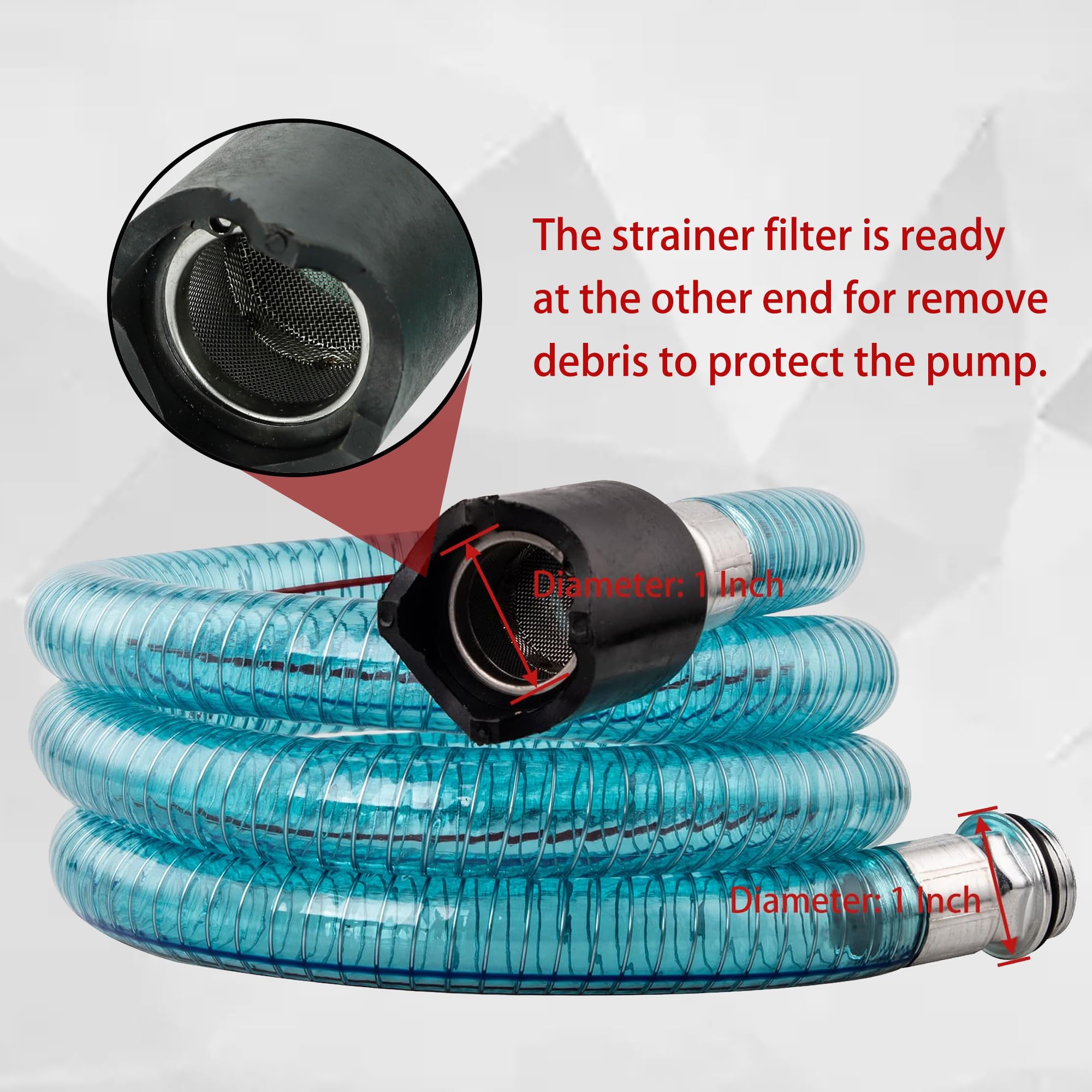 1 Inch Npt Fuel Transfer Hose, 10Ft Farm Hose For Dispensing Diesel, Gasoline, Kerosene & Biodiesel, Efficient 10 Feet Pump Tank