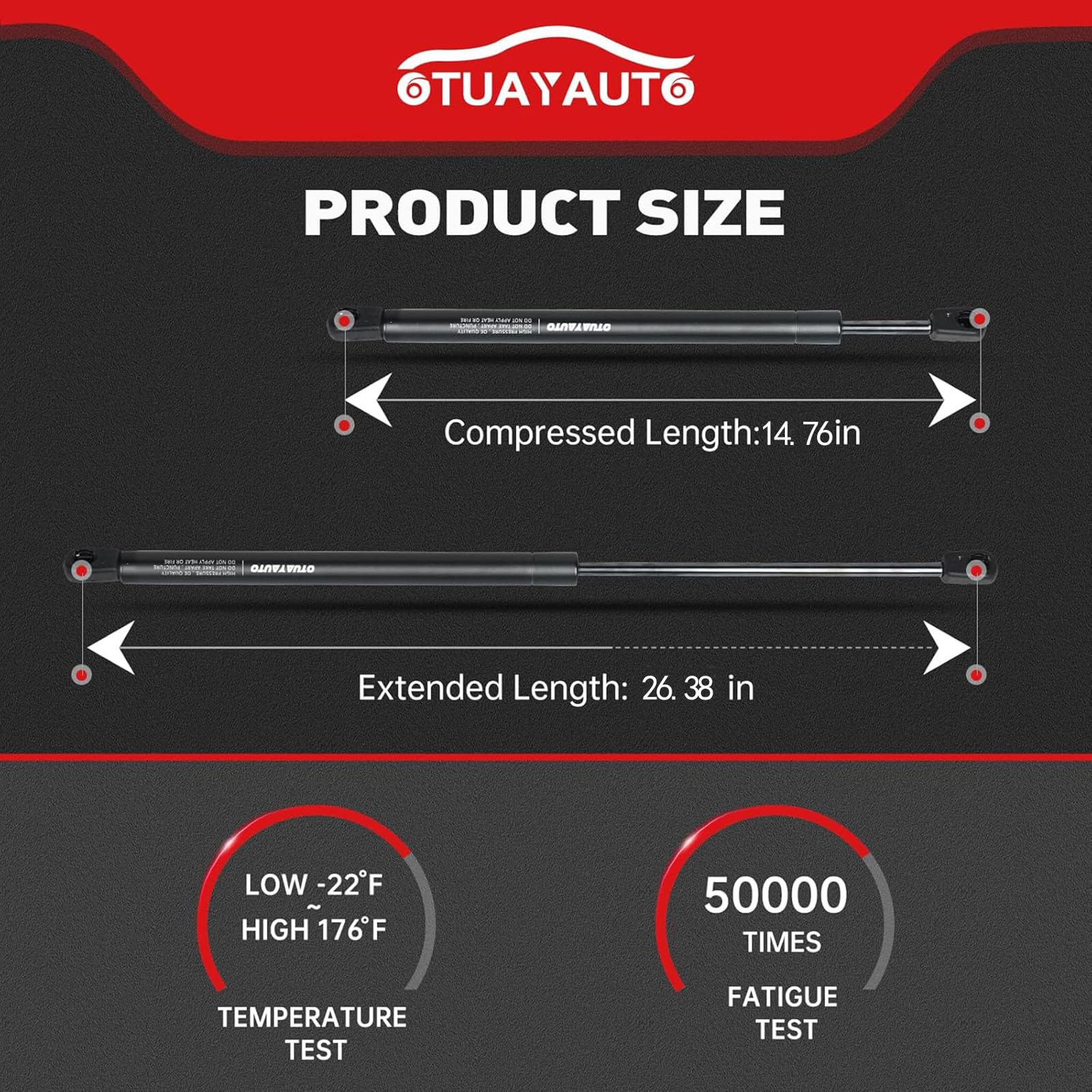 Otuayauto Front Hood Struts - Replacement For 2013-2018 Toyota Avalon, 2012-2018 Camry Hood Lift Supports Shocks - Oem # 6757, S