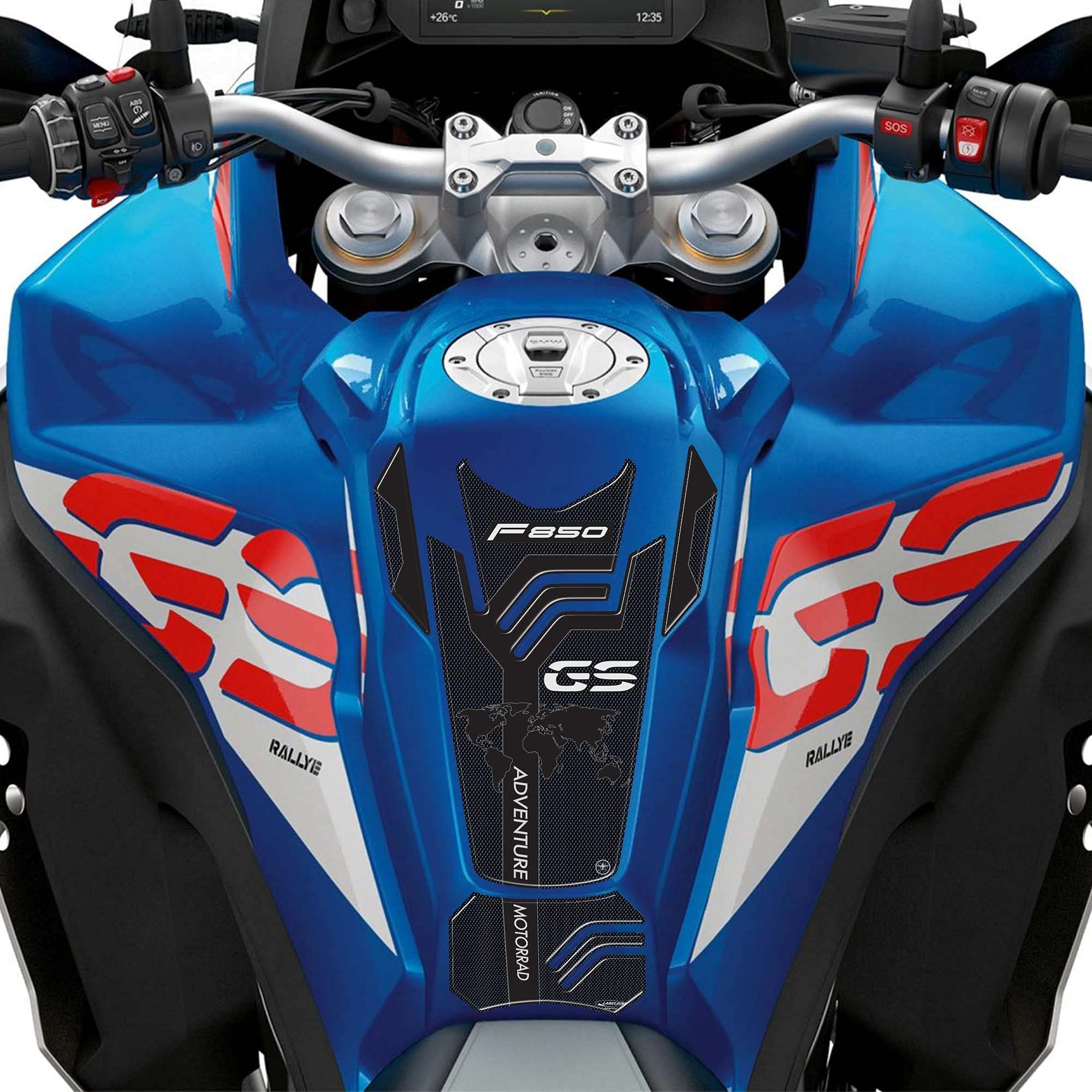 Labelbike - 3D Tank Pad Sticker For Decoration And Protection Of Motorcycle Fuel Tank Compatible With Bmw F850 Gs Adventure 2019-2022