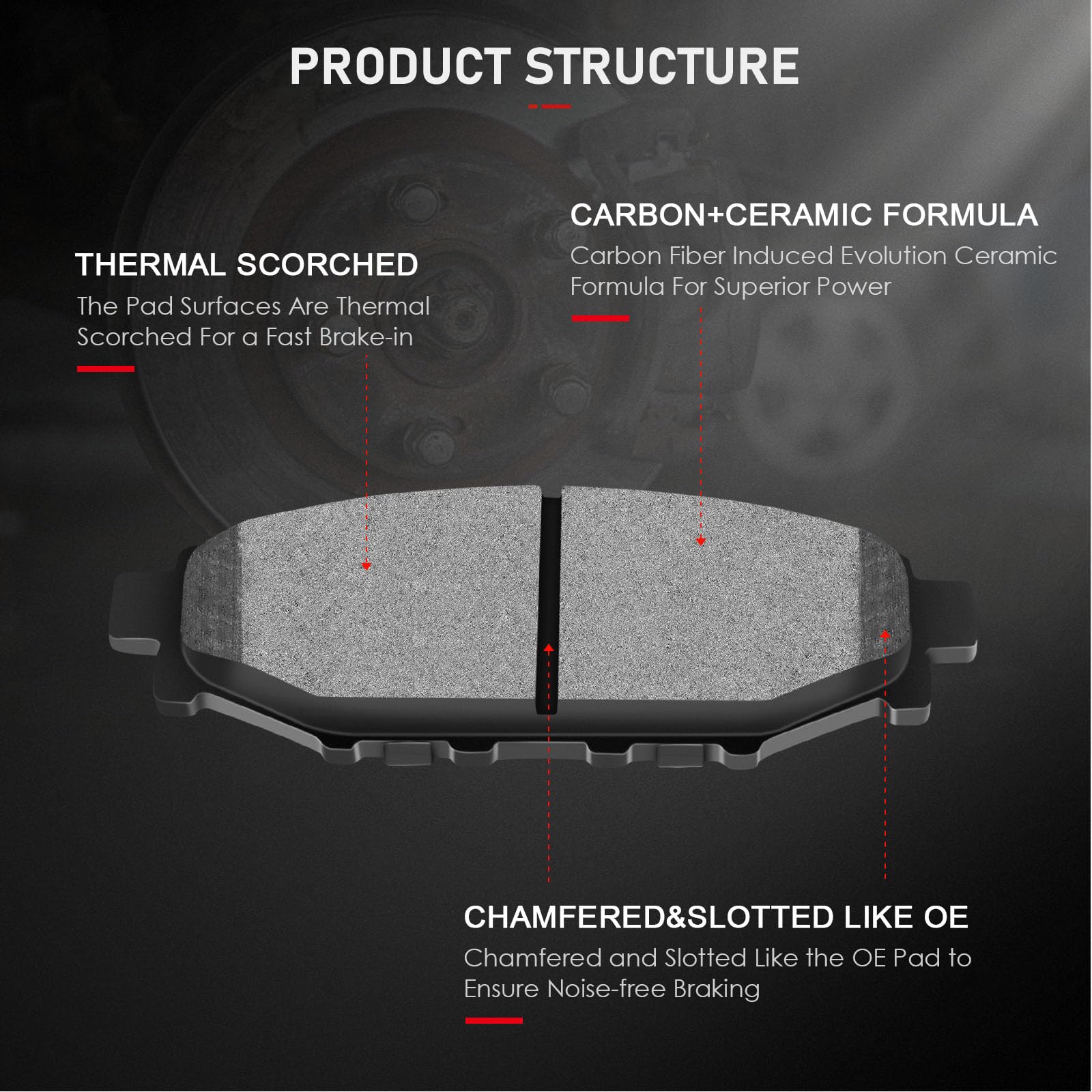 Cciyu D1114 Rear Ceramic Disc Brake Pads Kit For Scion Fr-S 13-16,For Subaru Brz 13-16,For Subaru Impreza 08-19,For Subaru Legac