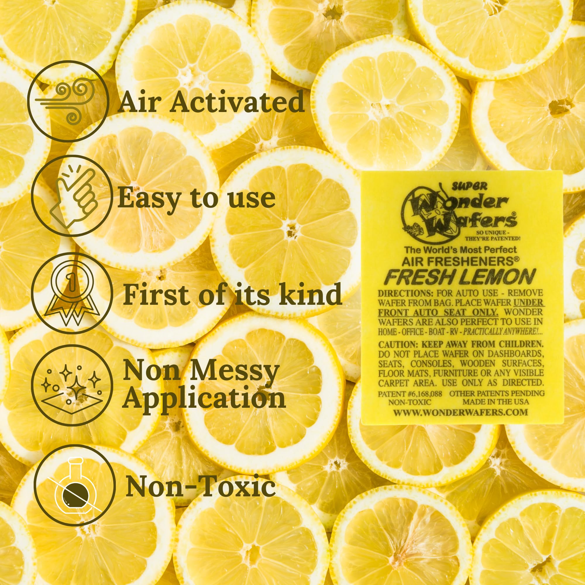 Wonder Wafers 250 Count Unwrapped Automobile Professional Use Air Fresheners Car And Truck Detail (Fresh Lemon)