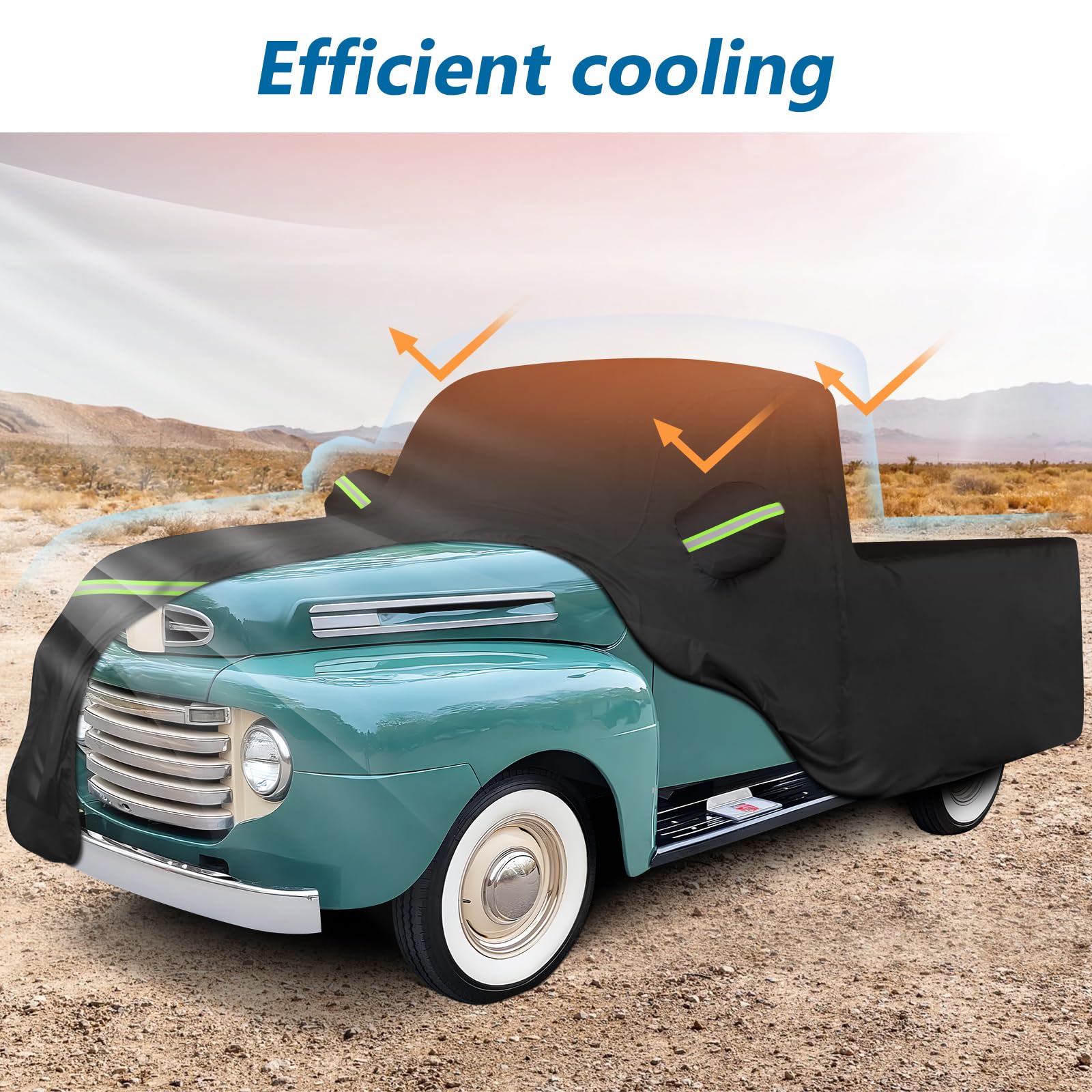 Car Cover For Ford F100 Truck Cover, 420D Oxford Waterproof All Weather Heavy Duty Protection With Zipper Windproof For 1948-198