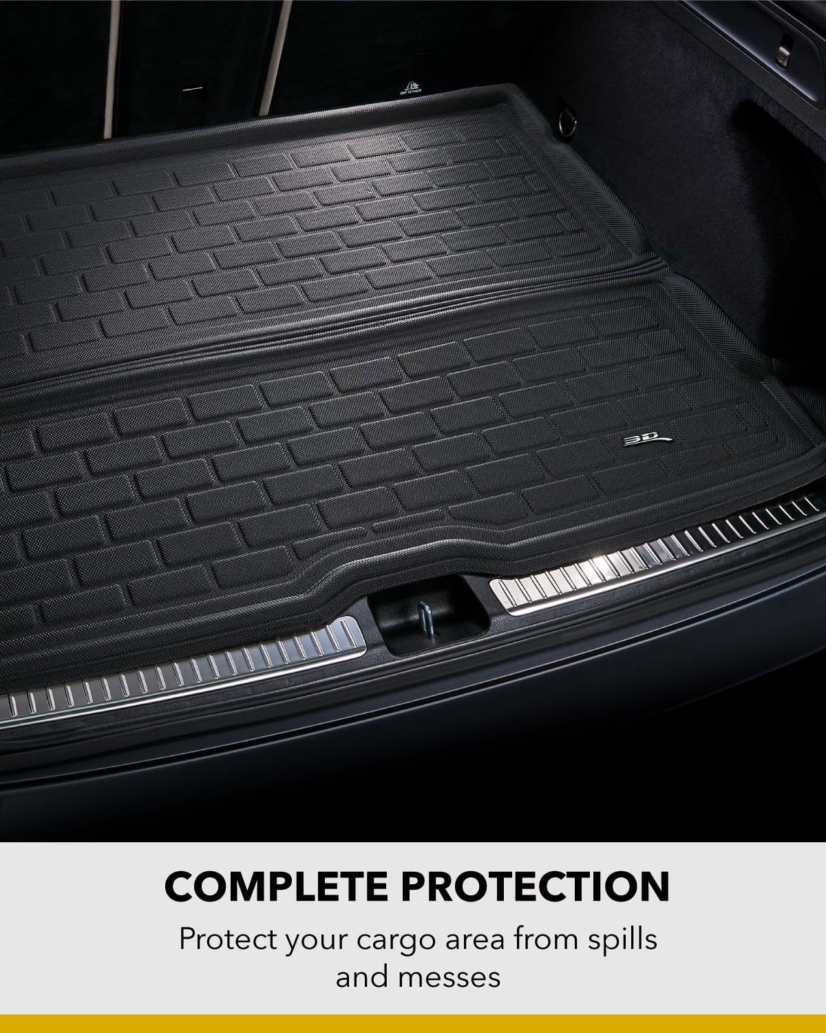 3D Maxpider Custom Fit Kagu Cargo Liner (Black) Compatible With Tesla Model 3 2020-2023 W/ Beaded Basin - Front Cargo Liner