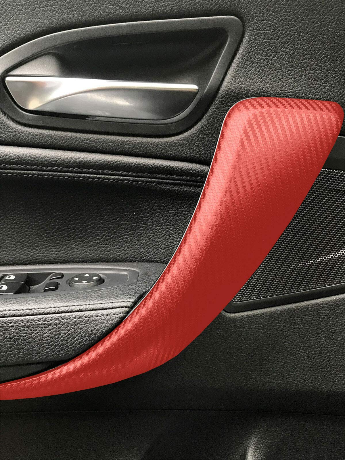 Lzlrun 3D Red Carbon Fiber Vinyl Wrap - Outdoor Rated For Automotive Use - 2Ft X 5Ft Knife + Hand Tool