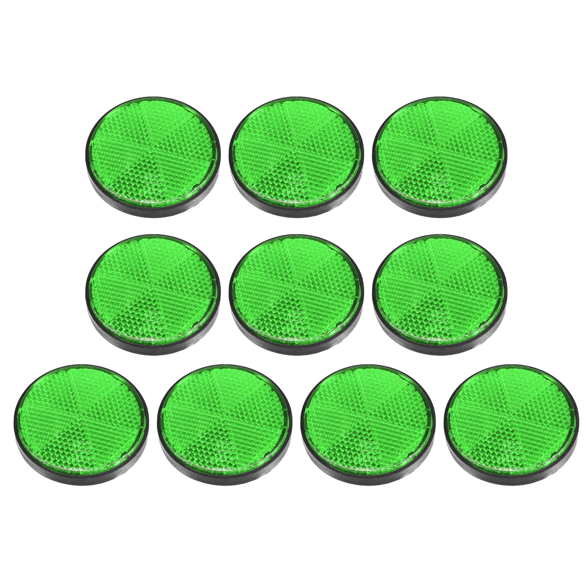 X AUTOHAUX 10 Pcs Round Stick-on Safety Spoke Reflective Self Adhesive Reflector for Gate Posts Cars Trailer Motorcycle Trucks B