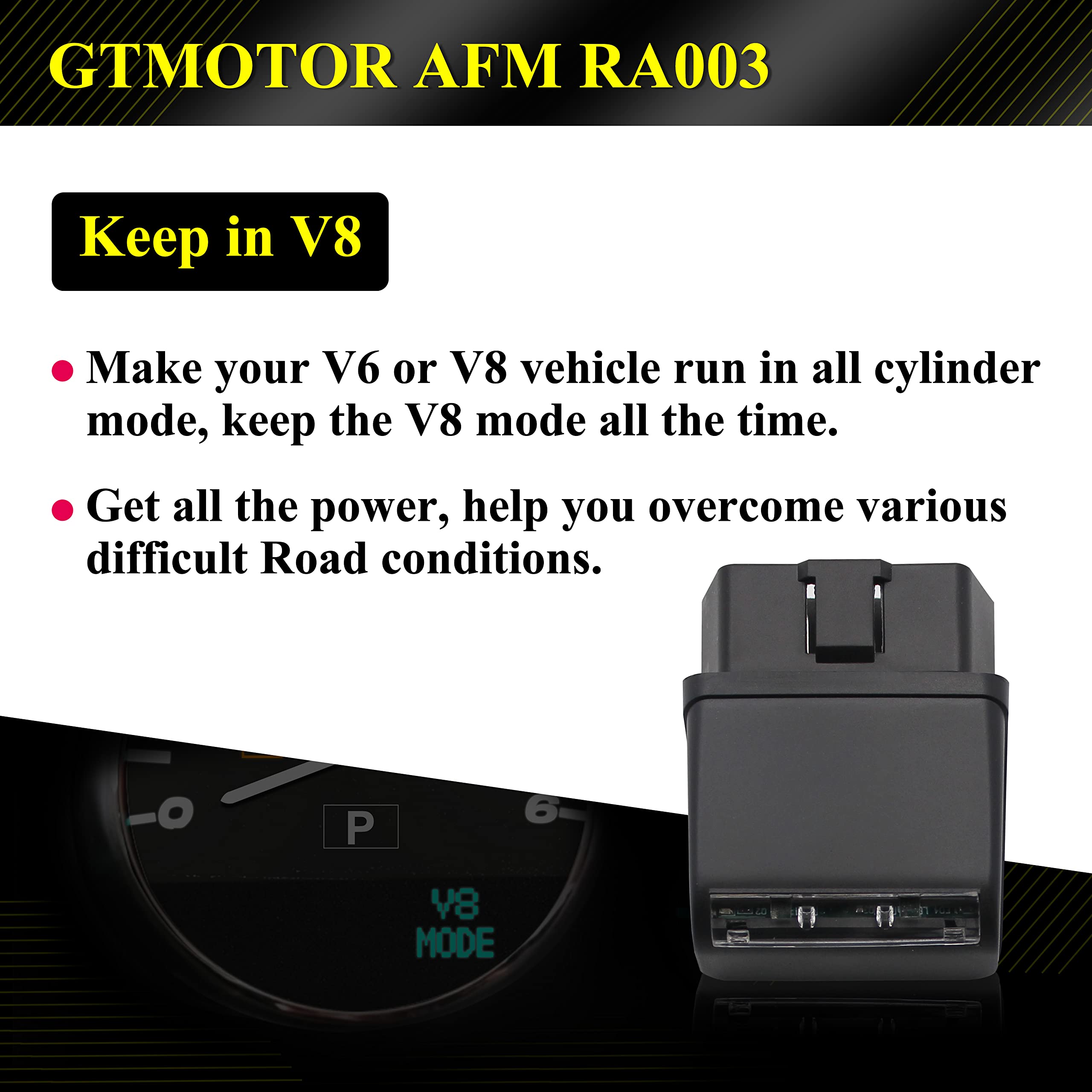 GTMOTOR RA003 Active Fuel Management Disabler for GM V6/V8 - AFM/DFM Compatible Performance Upgrade Device