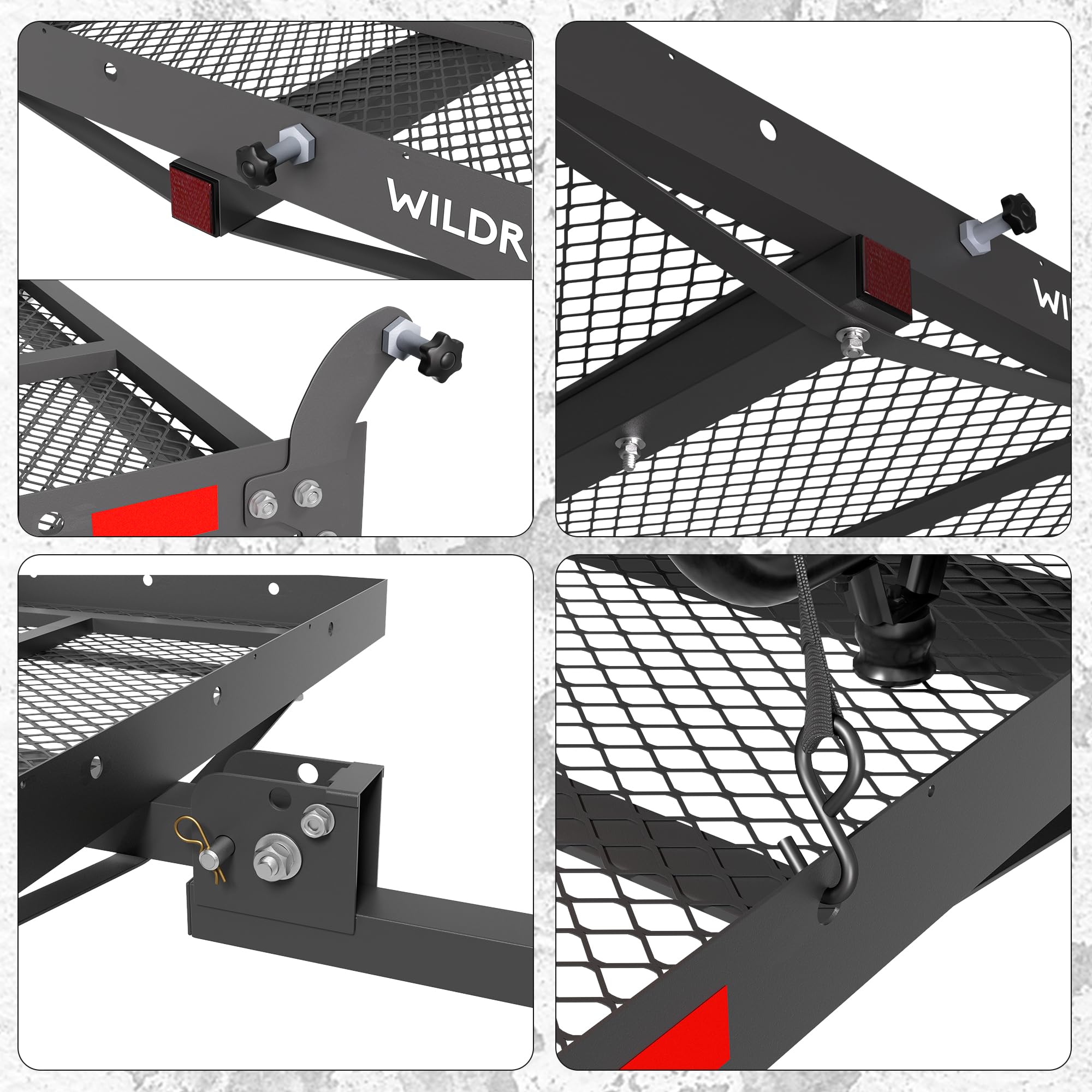 WILDROAD Hitch Cargo Carrier with Ramp 50 x 29 x 4 500 LBS Folding Trailer Hitch Cargo Carrier Fits 2 Receiver with Hitc