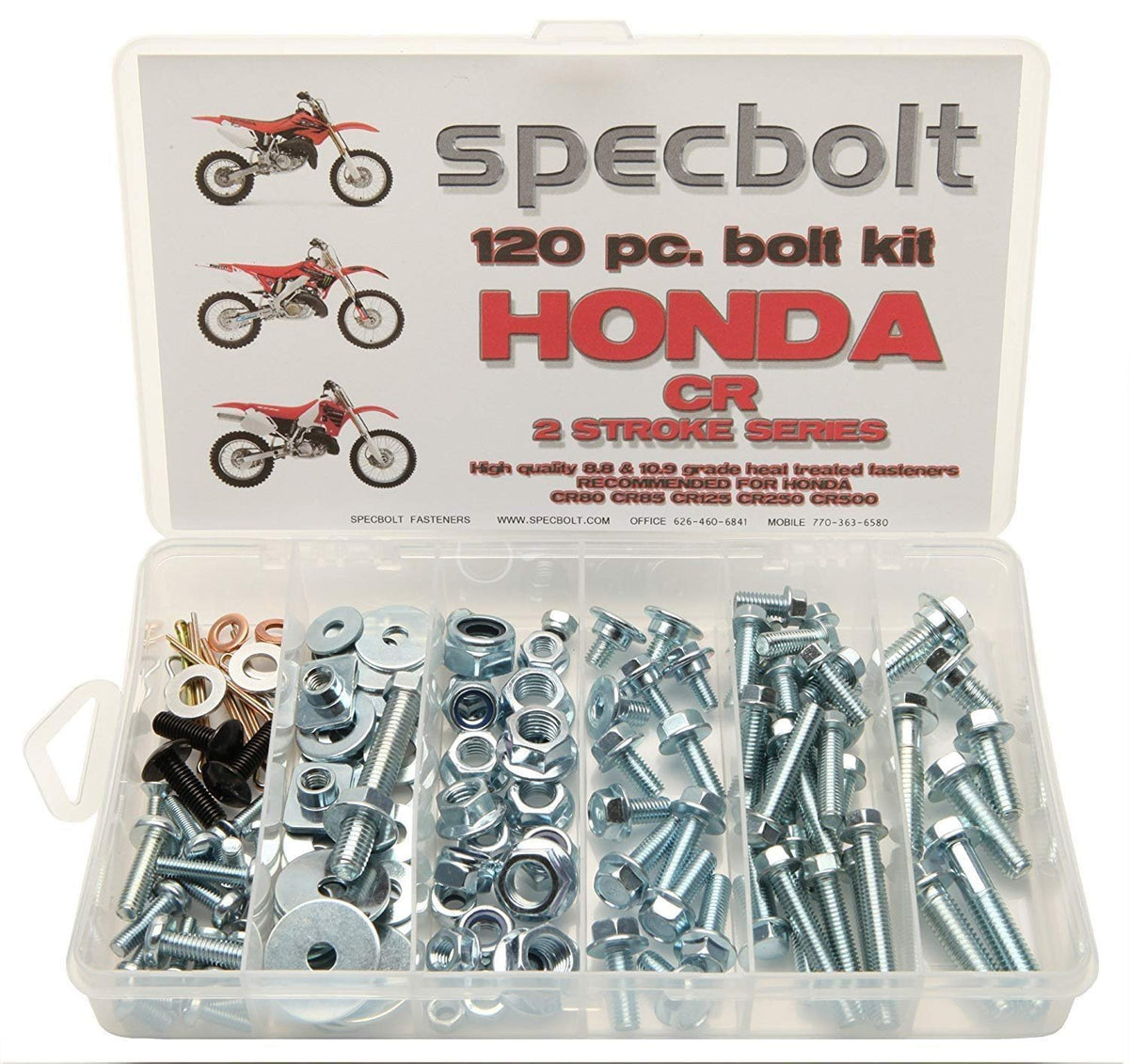 Specbolt Fasteners Brand 120Pc Bolt Kit For Honda Cr 2 Stroke Mx Dirtbike Cr80 Cr85 Cr125 Cr250 Cr500