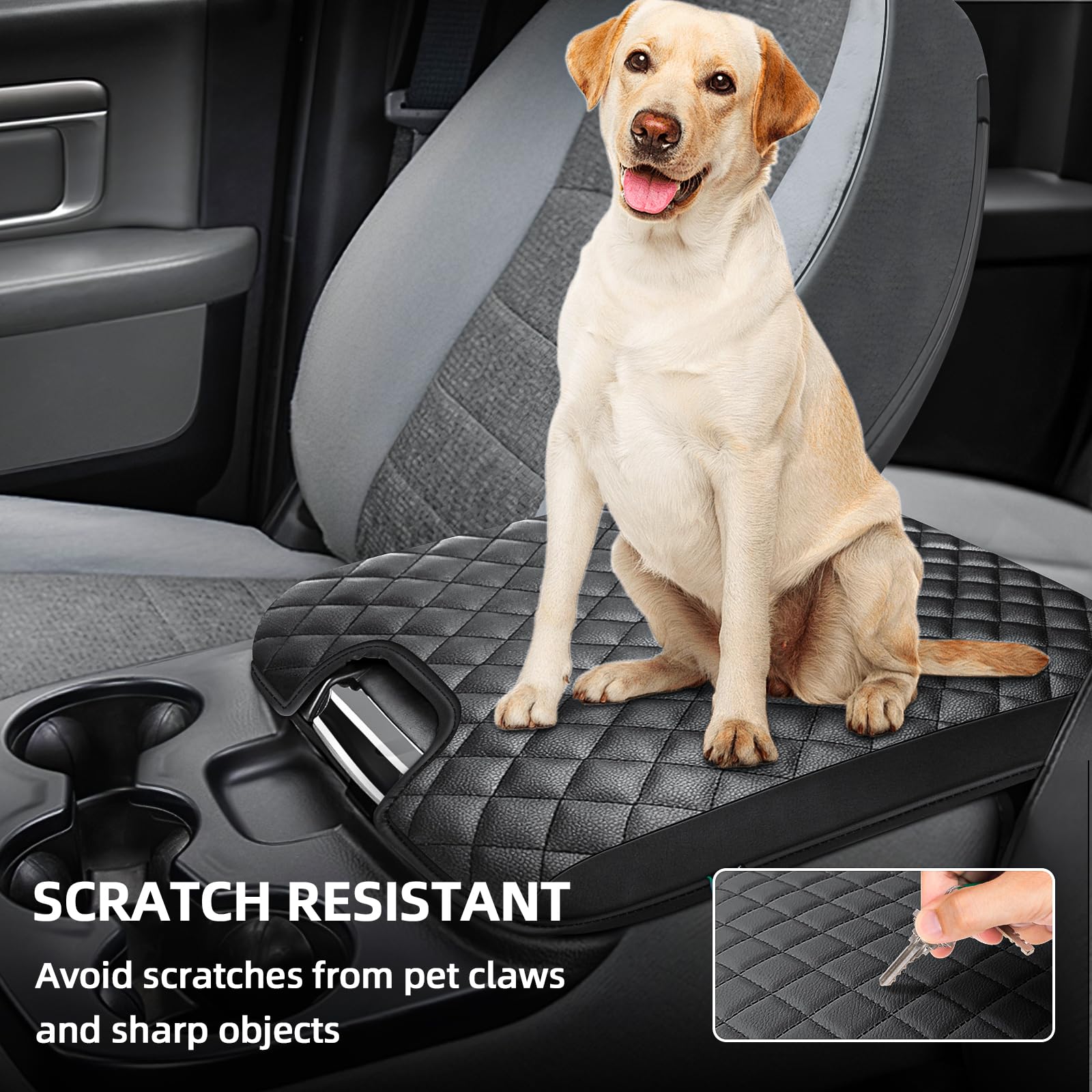 GAWAF Center Console Cover Fit for 2013-2018 Dodge Ram 1500 & 2013-2023 Ram 2500/3500/1500 Classic Model for Jump Seat Console,