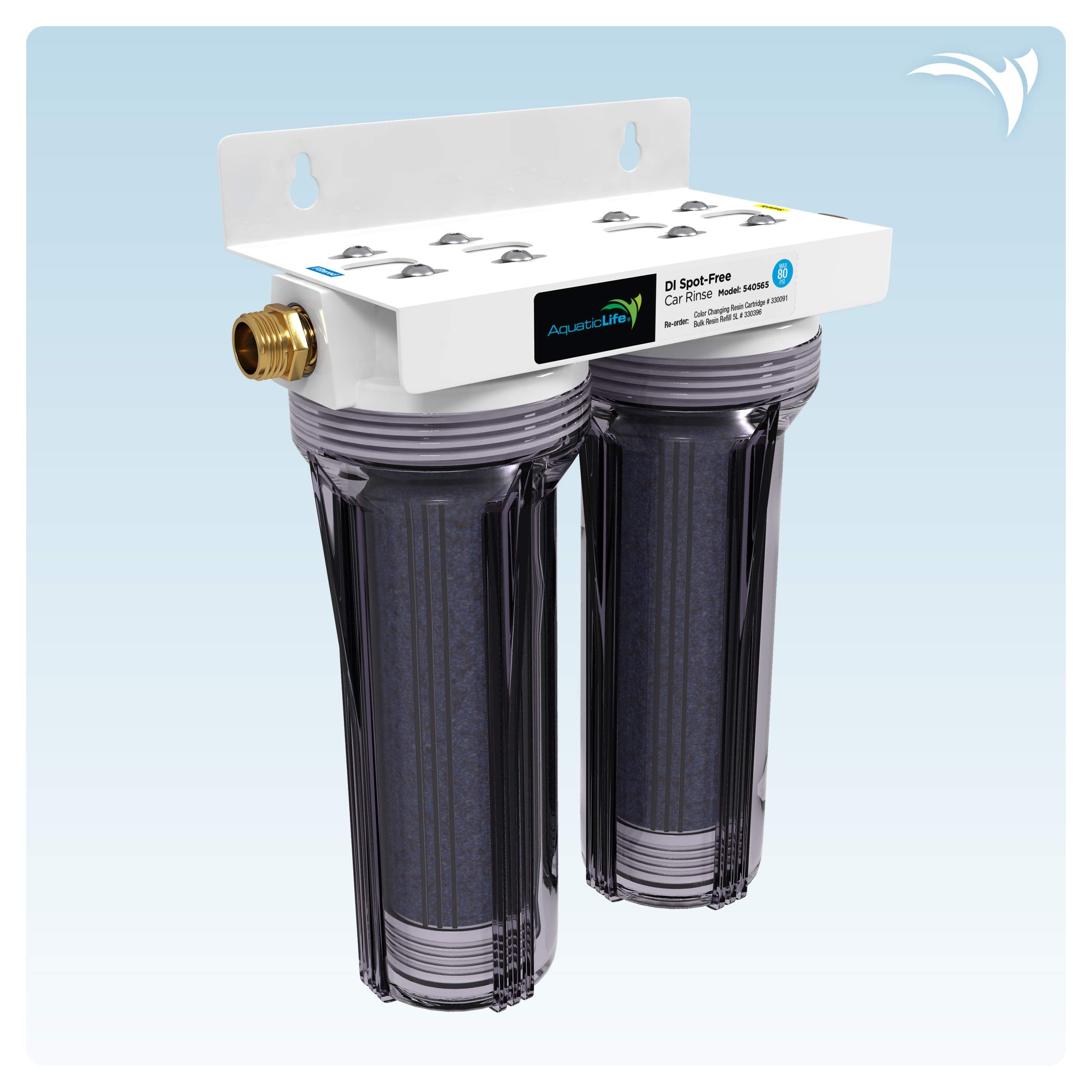 Aquatic Life Deionized Spot-Free Car Rinse Unit - Black & White, Model 540565, Premium Water Deionizer for Car, RV, and Motorcycle Washing