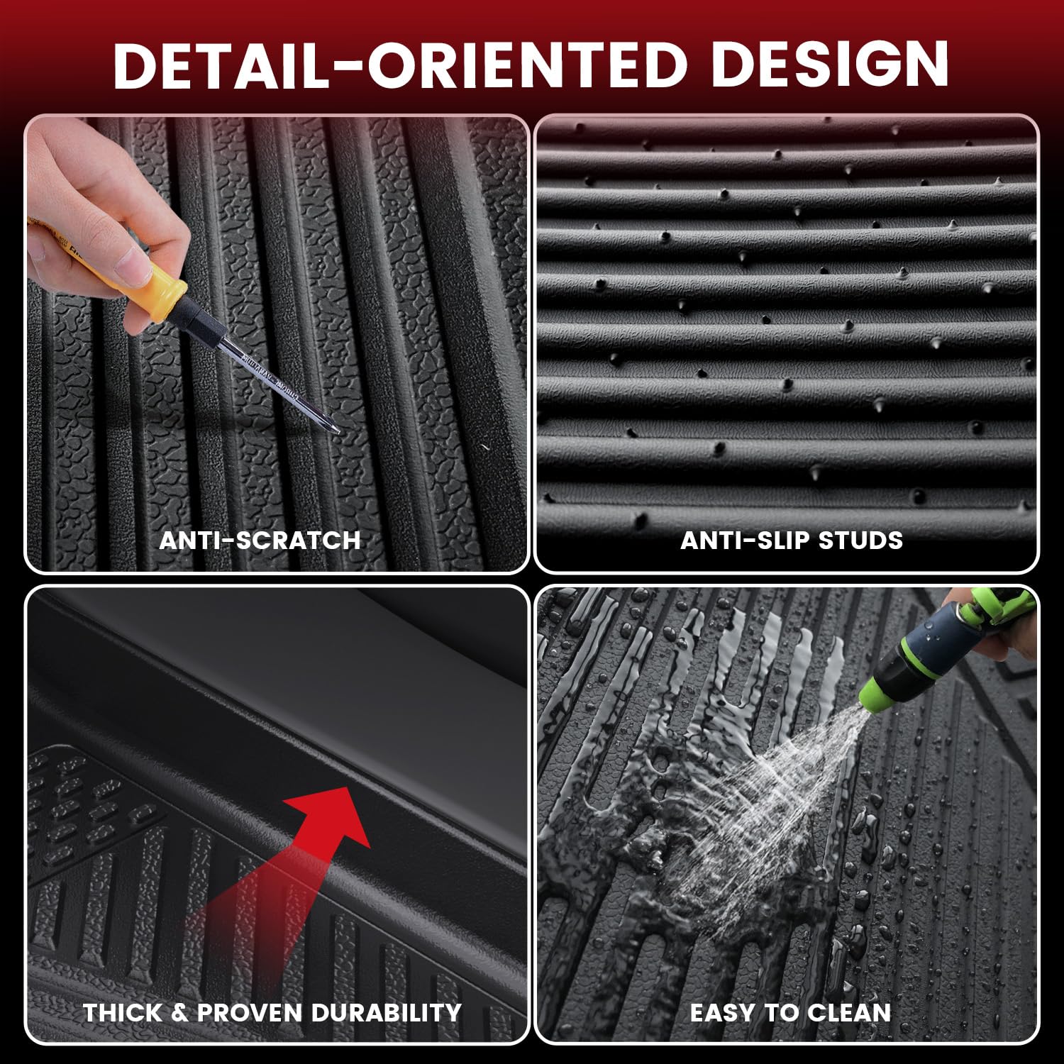 Lasfit Floor Mats&Trunk Mat For Toyota Highlander 2014-2019(Not For Hybrid), All Weather Tpe Mats Floor Liner For Highlander Le/