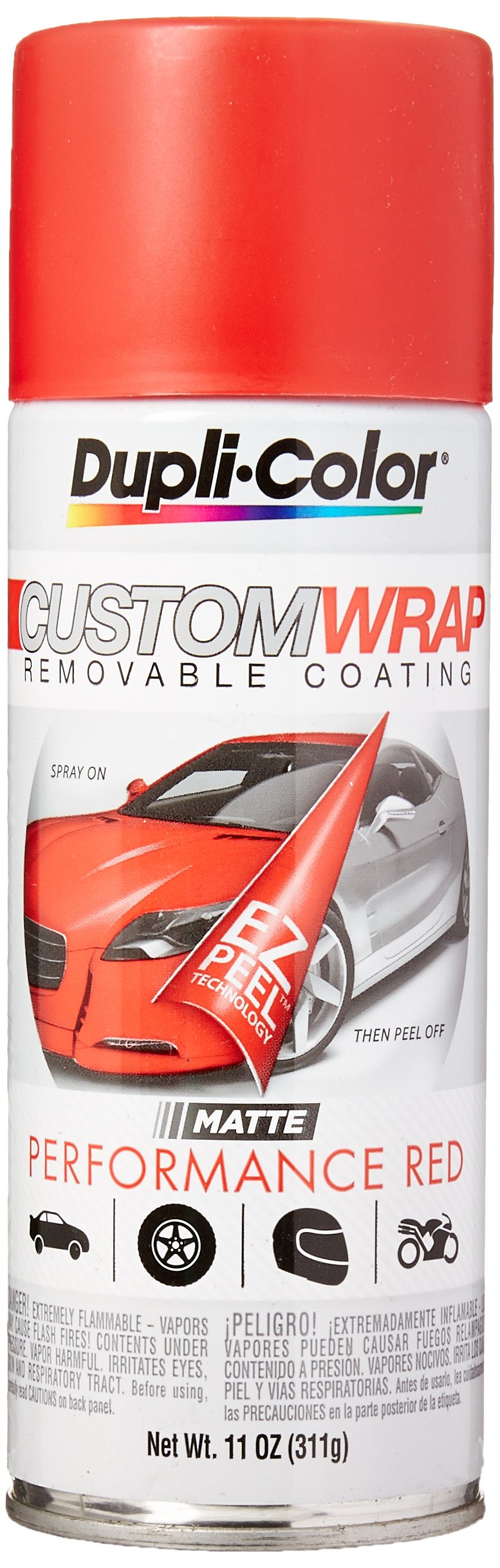 Dupli-Color Ecwrc7957 Custom Wrap Matte Removable Automotive Paint - Performance Red Spray Paint - 11 Oz. Aerosol Can