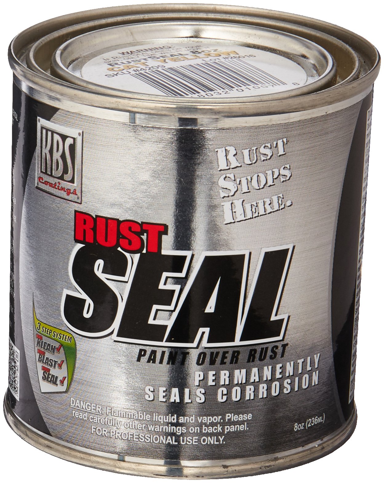 Kbs Coatings 4209 Cat Yellow Rustseal - 8 Fl. Oz.