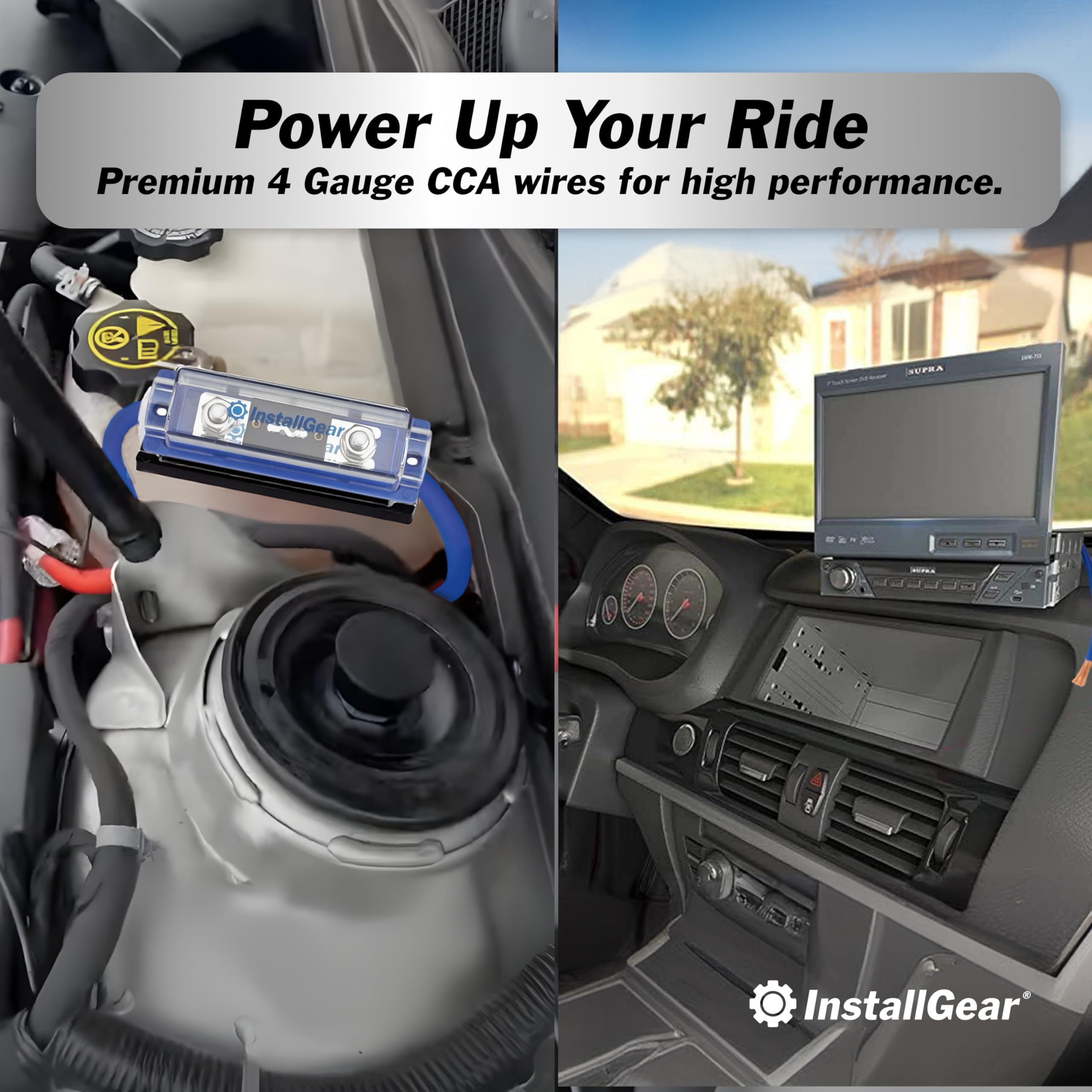 Installgear 4 Gauge Amp Wiring Kit - 17Ft Amplifier Subwoofer Wiring Kit With True Spec Cables - Power Soft Touch Wire Set For C