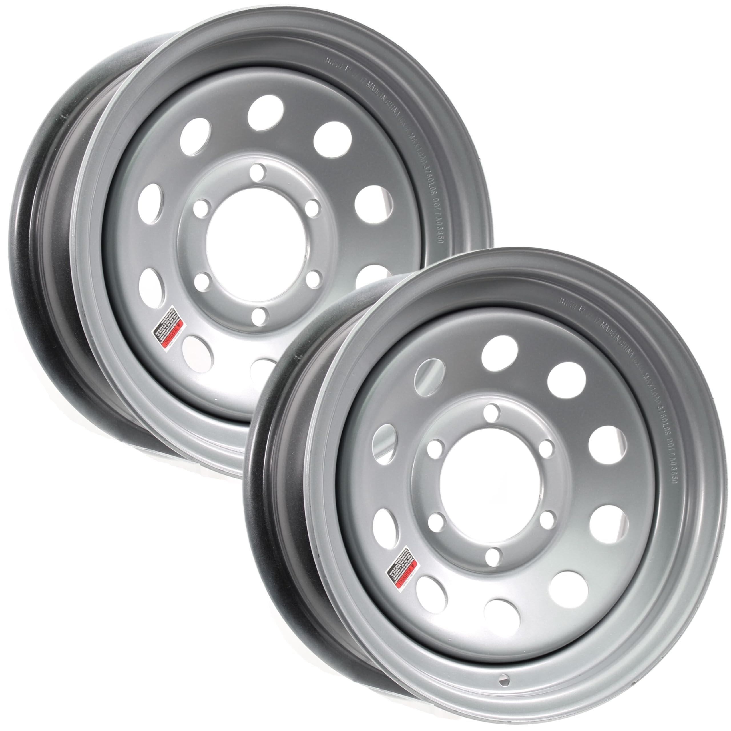 eCustomrim 2-Pack Trailer Rim Wheel 15X6 15 6 Lug On 5.5 Center Silver Modular