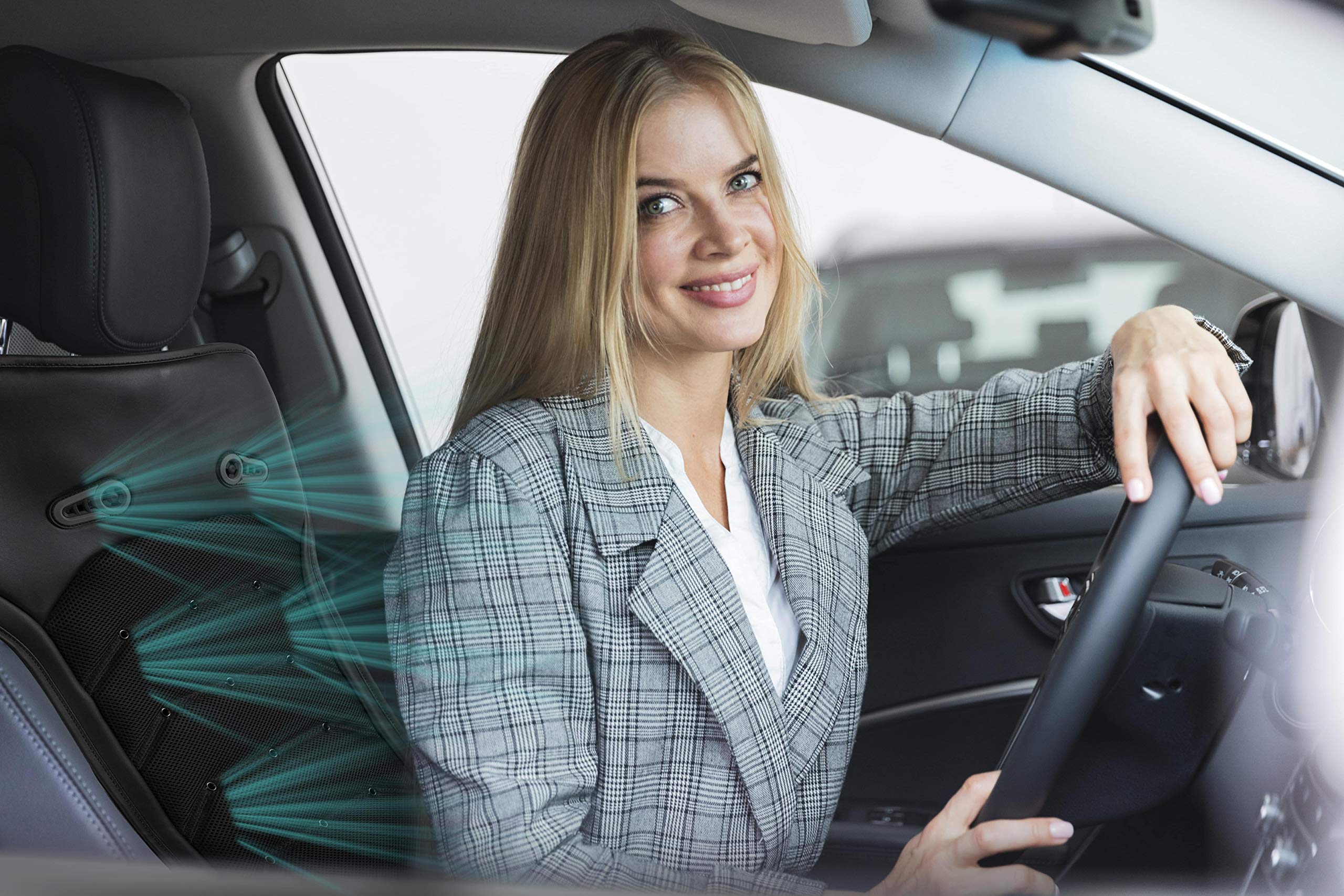 Cooling Car Seat Cushion Cover - 12V Air Ventilated Cooling Seat Cover for Car, Ventilate Breathable Home and Office, Back Comfo