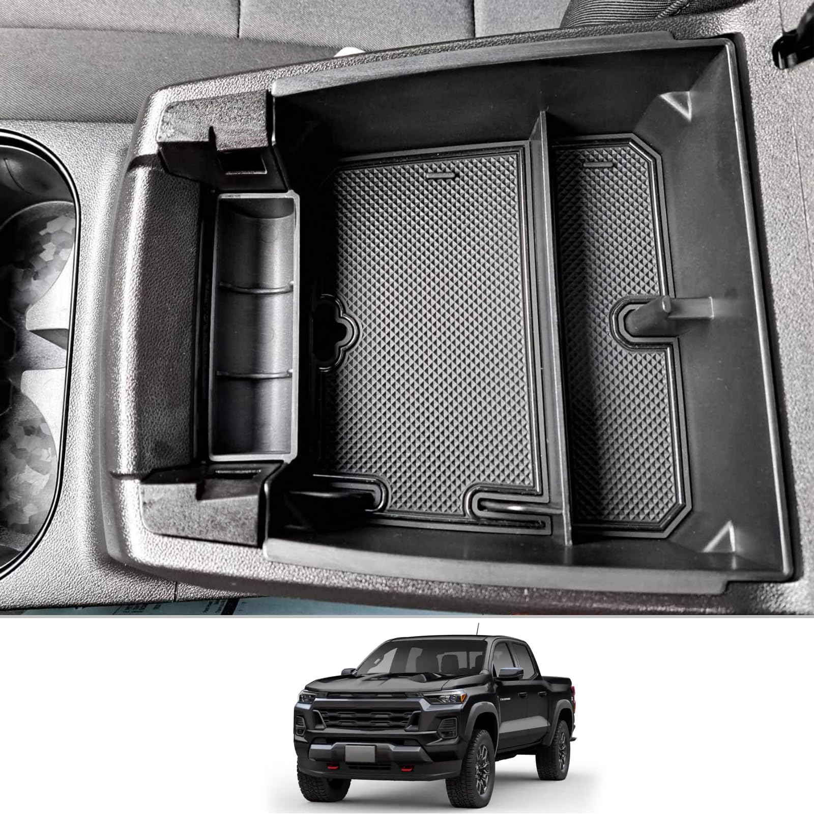 Cdefg For 2023 2024 2025 Colorado Canyon Center Console Organizer Tray For 2023-2025 Chevy Colorado Gmc Canyon Middle Console Organizer Armrest Storage Box 2024 Colorado 2025 Canyon Truck Accessory