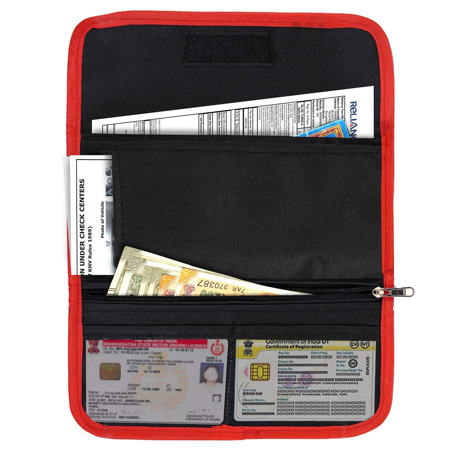 DAHSHA Two Wheeler/Car Document Holder Vehicle Registration & Insurance Organizer with Sleek Design and Secure Storage Fits Driv