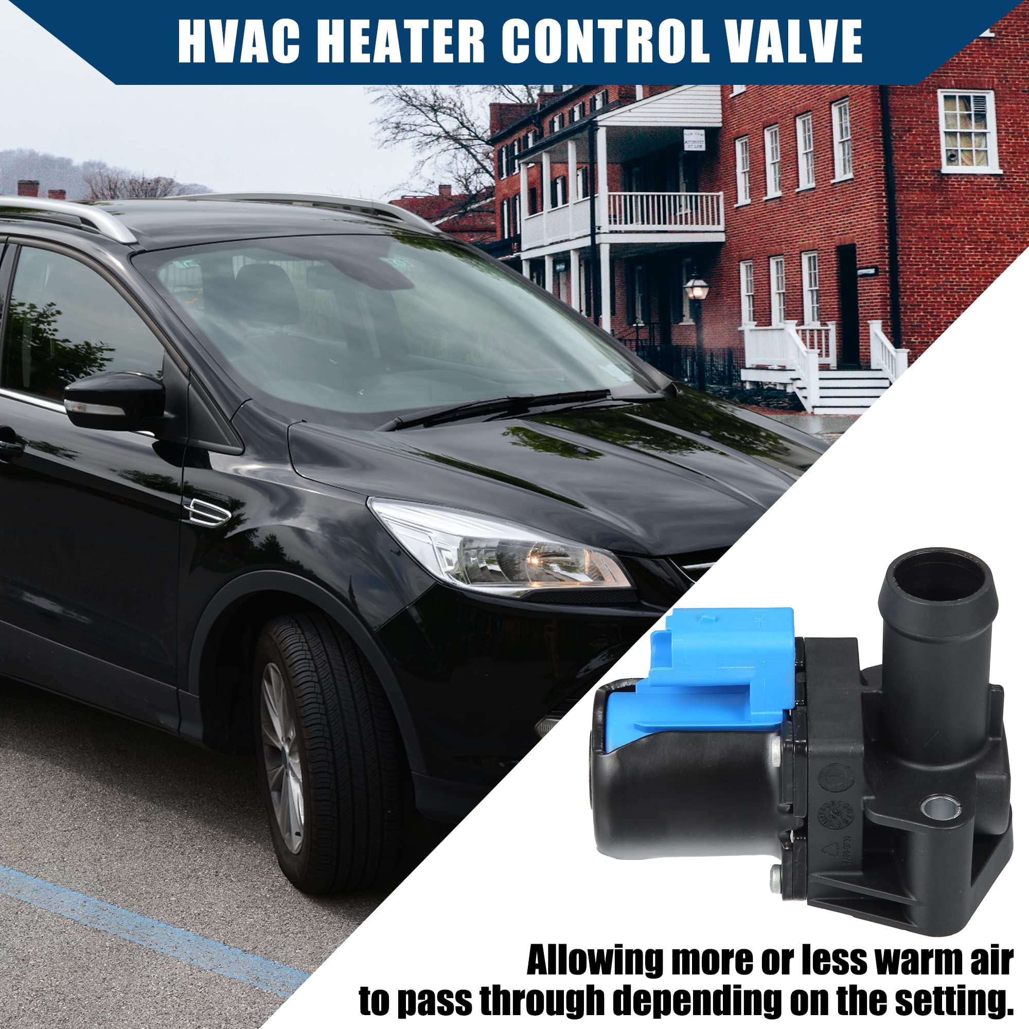 Hihaha No.Bm5Z-18495-C/Hvac Heater Control Valve For Ford Fusion Se 1.6T 13-14 For Ford Fiesta St 1.6T 14-19 / Heater Water Valve/Durable/Plastic / 1 Pc/Black